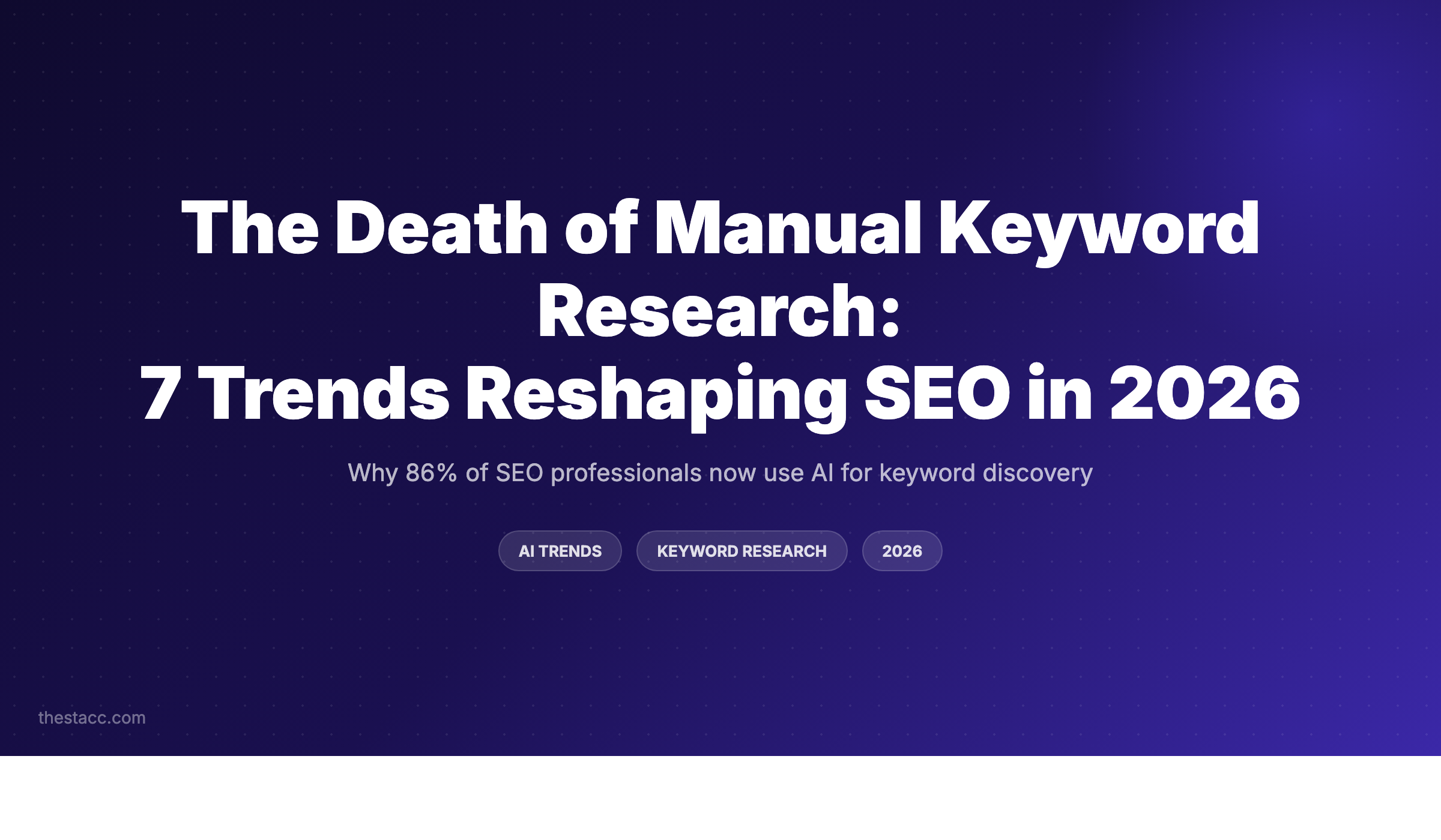 Death of Manual Keyword Research: 7 Trends Reshaping SEO