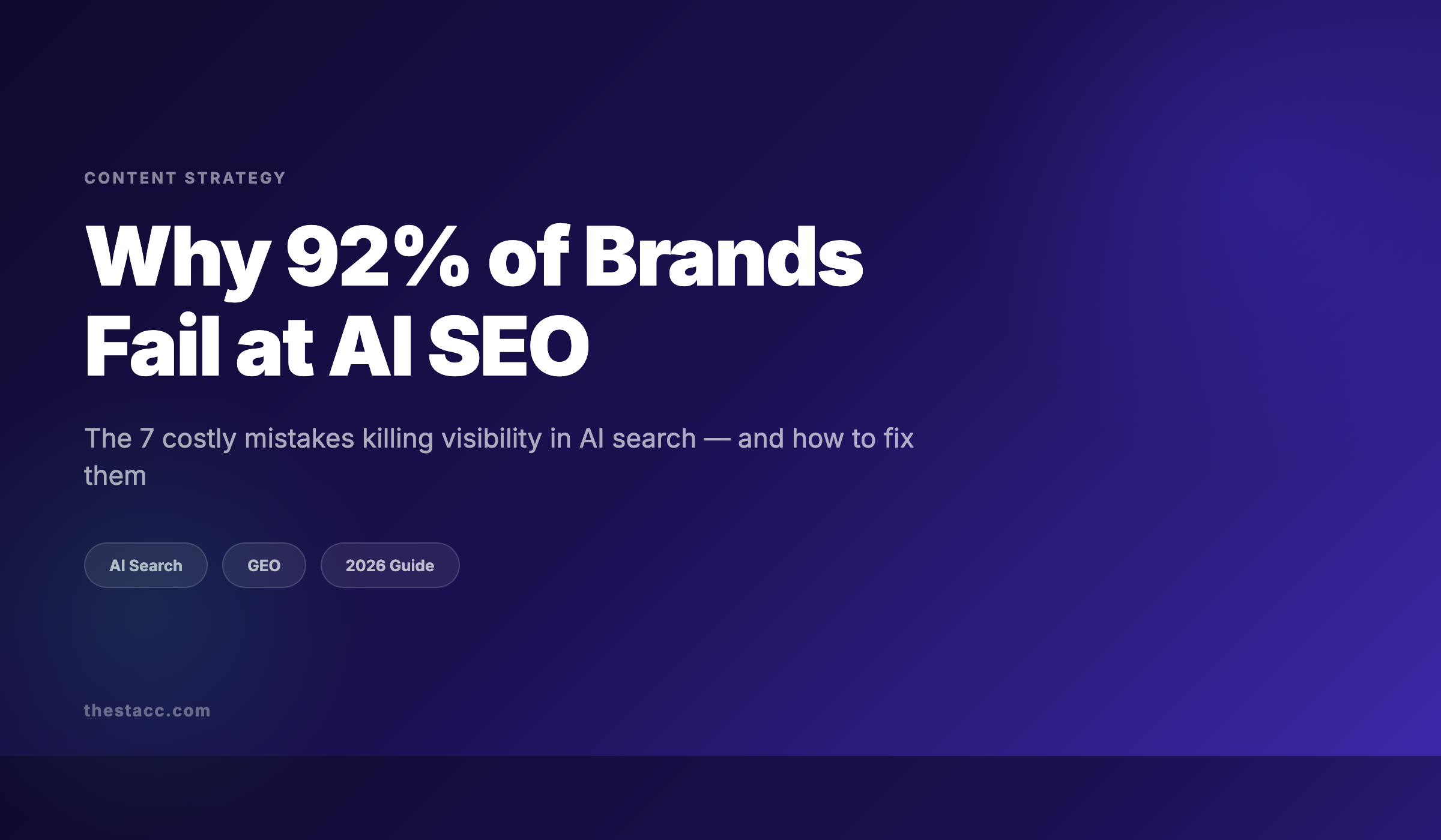 Why 92% of Brands Fail at AI SEO: Complete Guide 2026