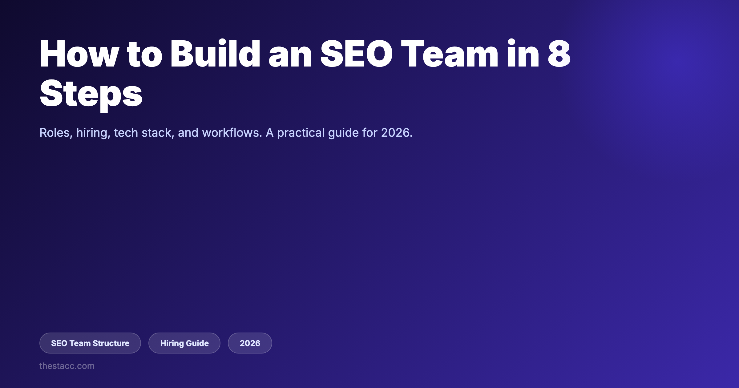 How to Build an SEO Team in 8 Steps (2026)