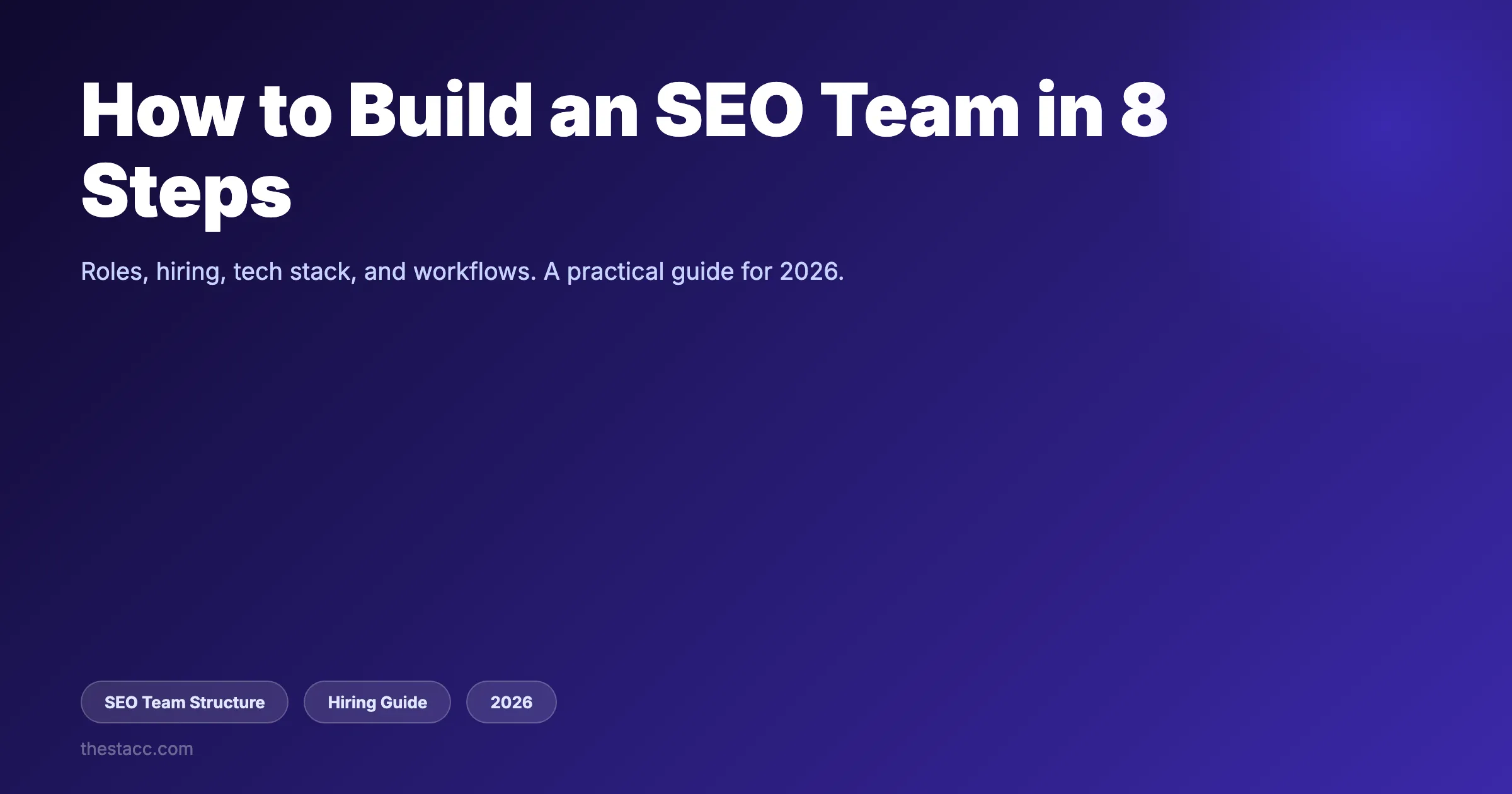 How to Build an SEO Team in 8 Steps (2026)