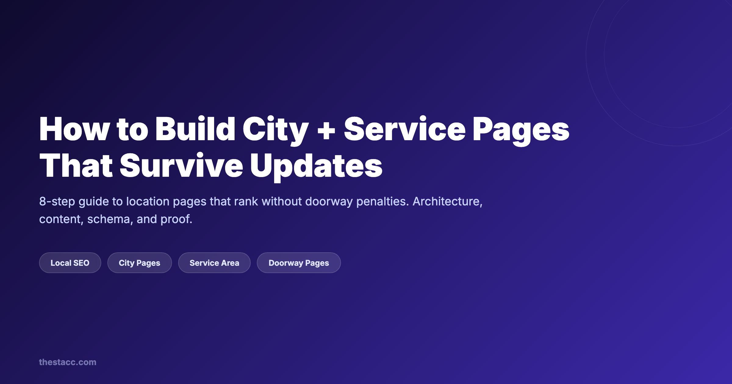 How to Build City + Service Pages That Survive Updates