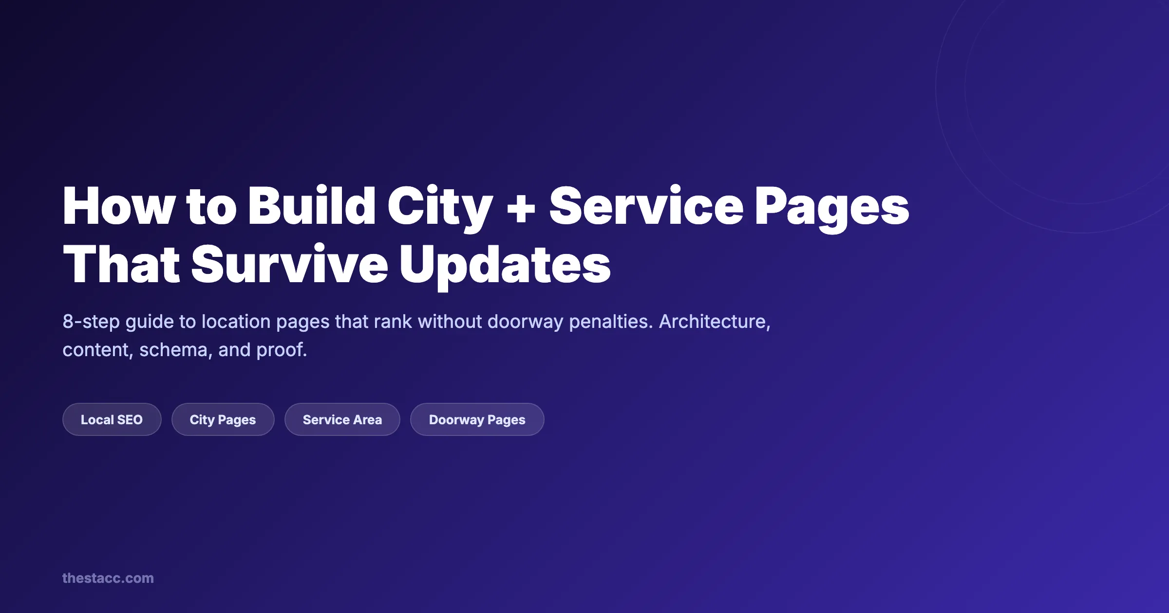 How to Build City + Service Pages That Survive Updates