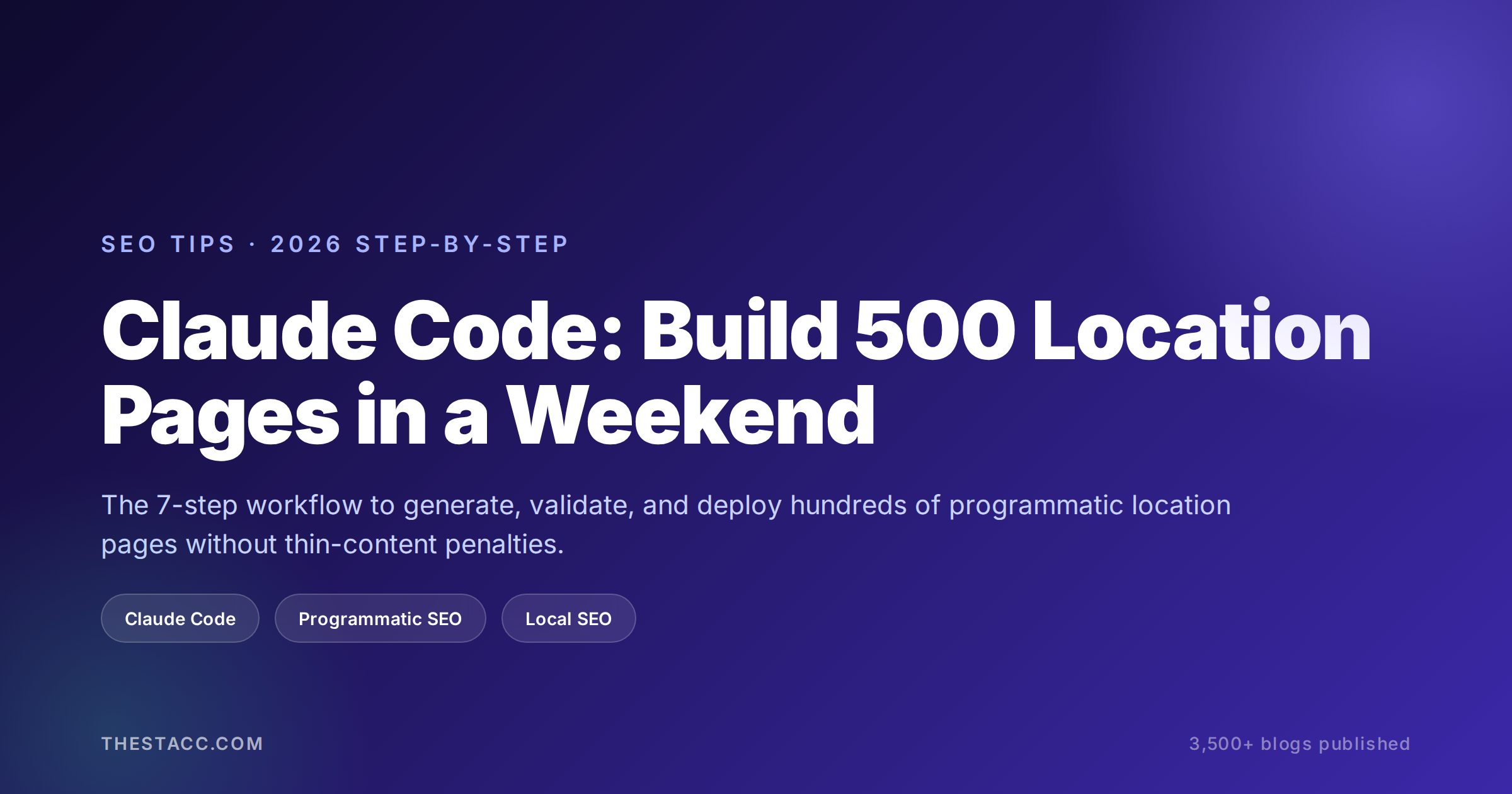Claude Code: Build 500 Location Pages in a Weekend (2026)