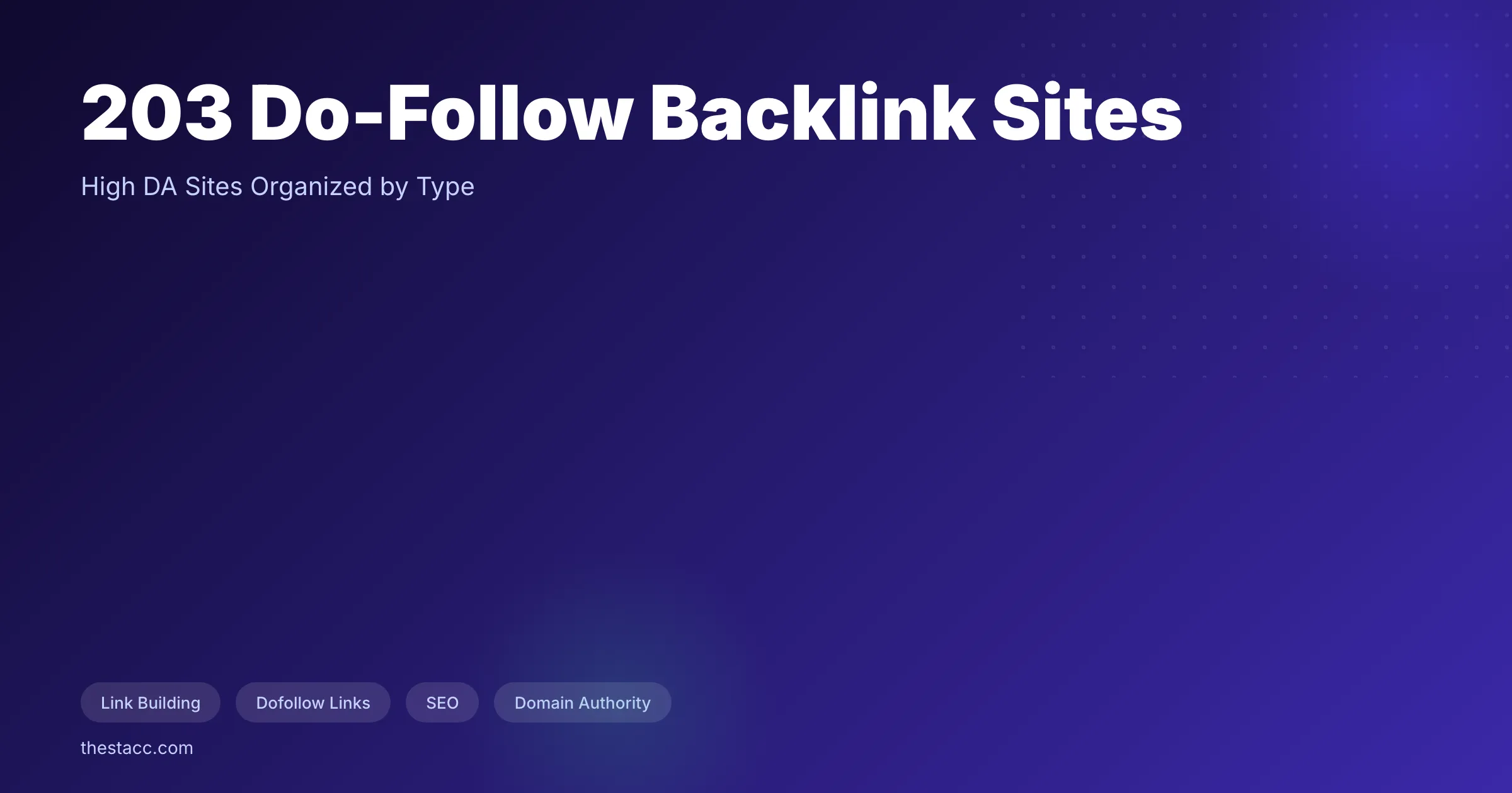 203 Do-Follow Backlink Sites List (High DA)