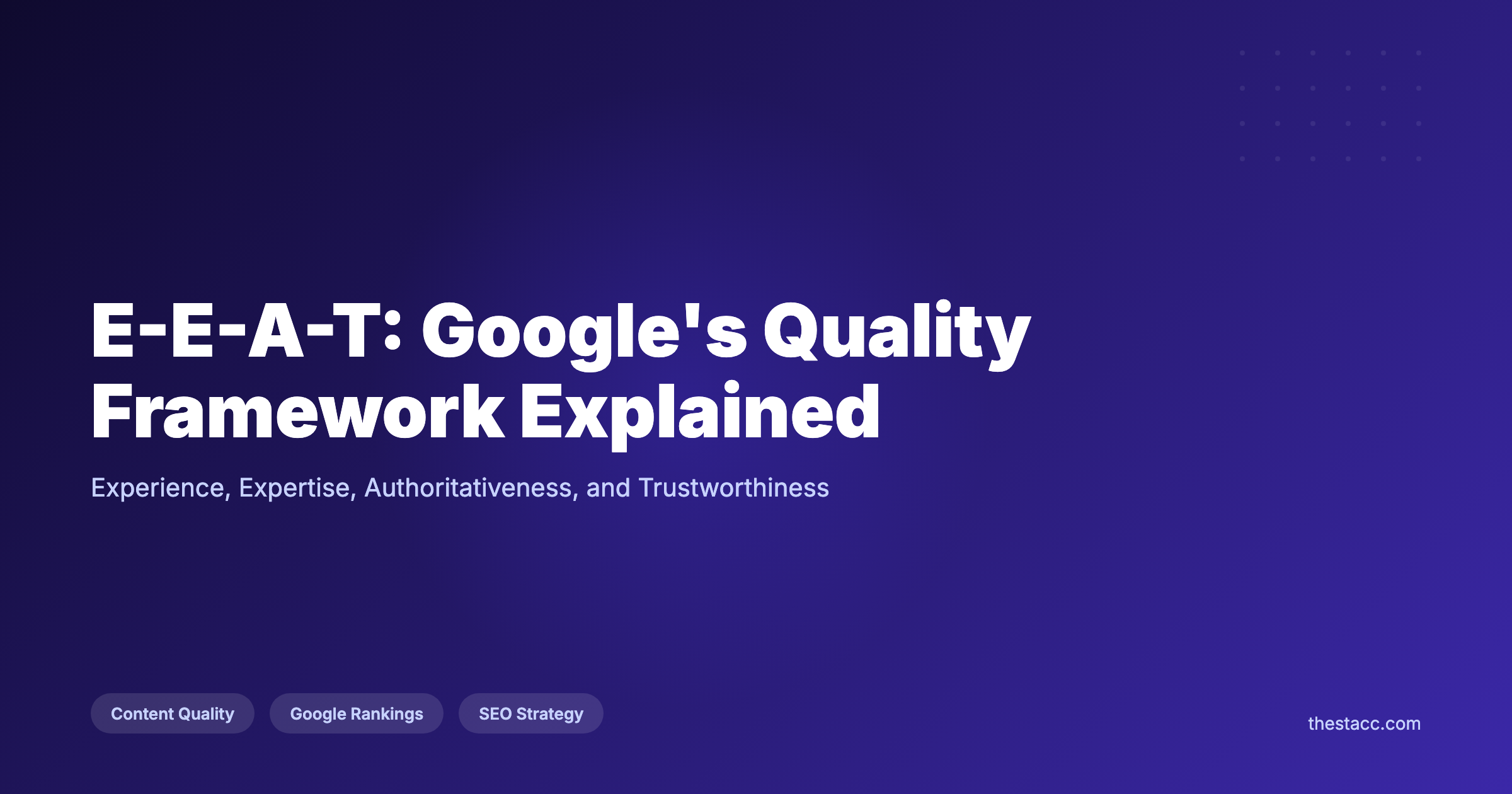 E-E-A-T: Google's Quality Framework Explained