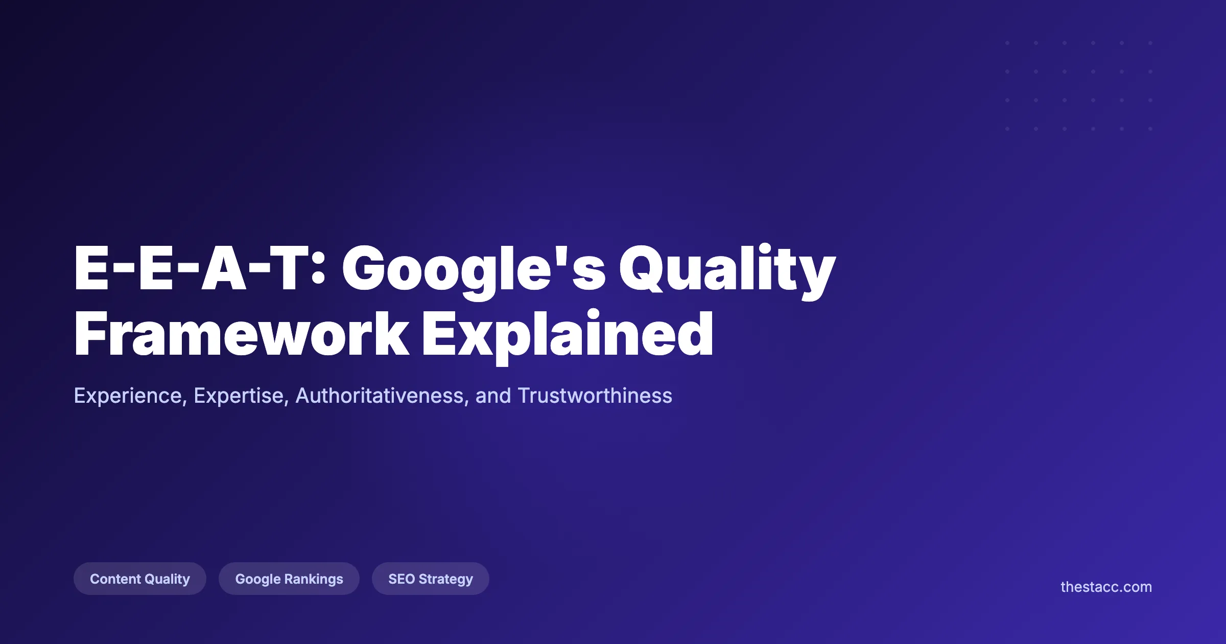 E-E-A-T: Google's Quality Framework Explained