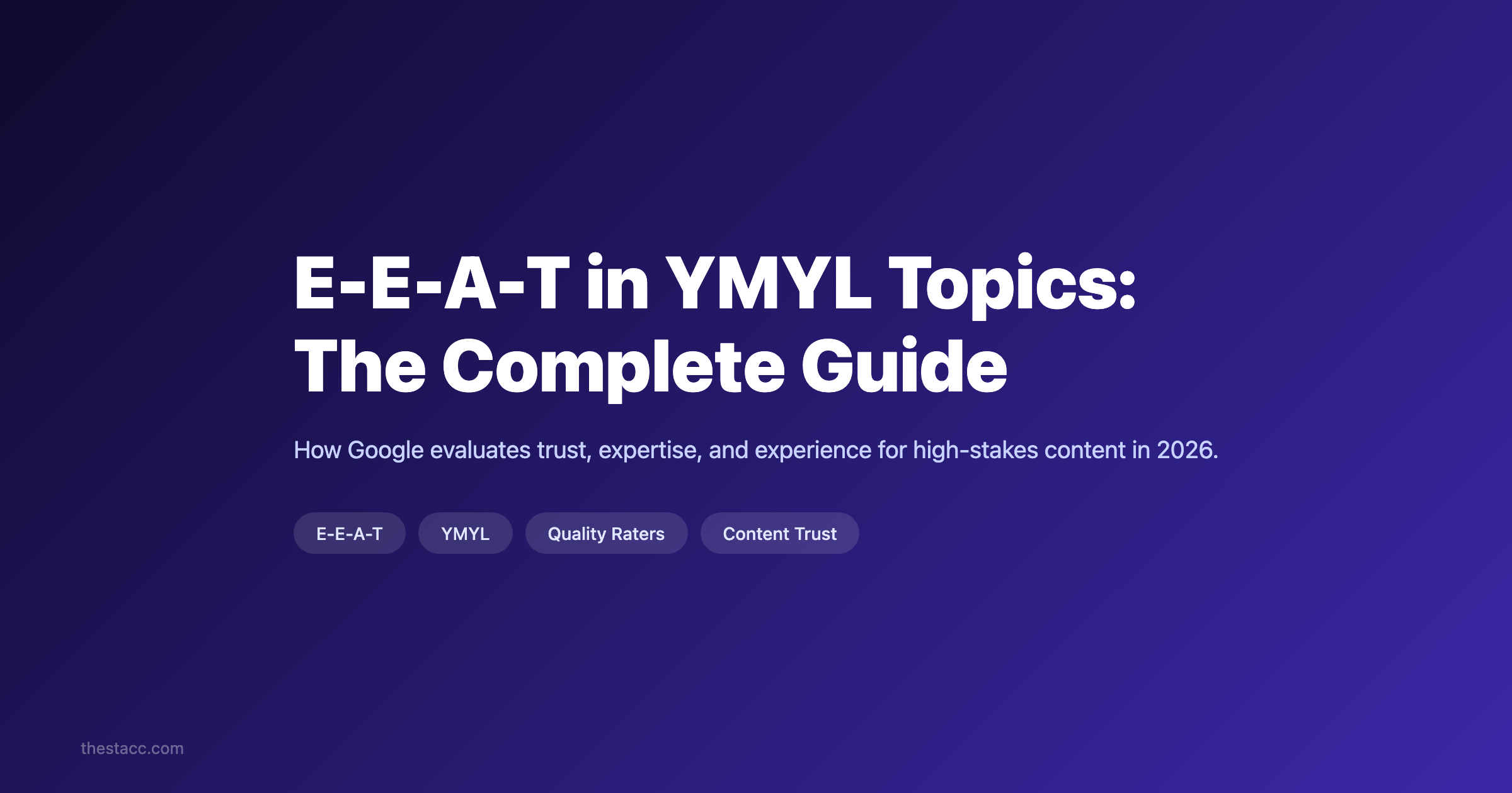 E-E-A-T in YMYL Topics: The Complete Guide (2026)