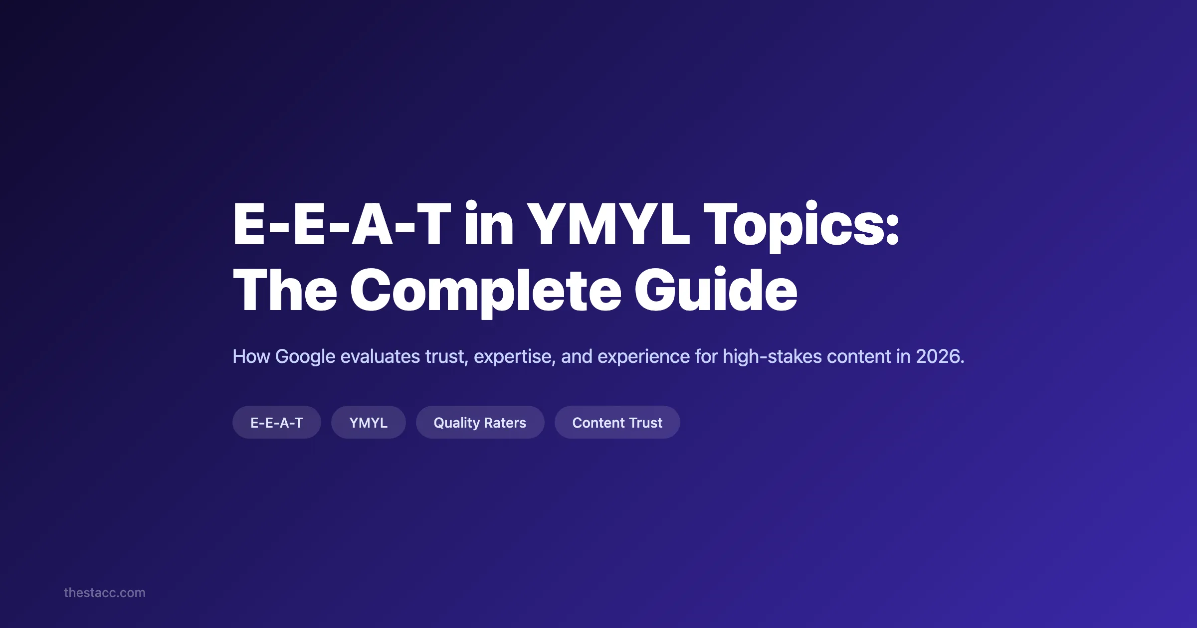 E-E-A-T in YMYL Topics: The Complete Guide (2026)