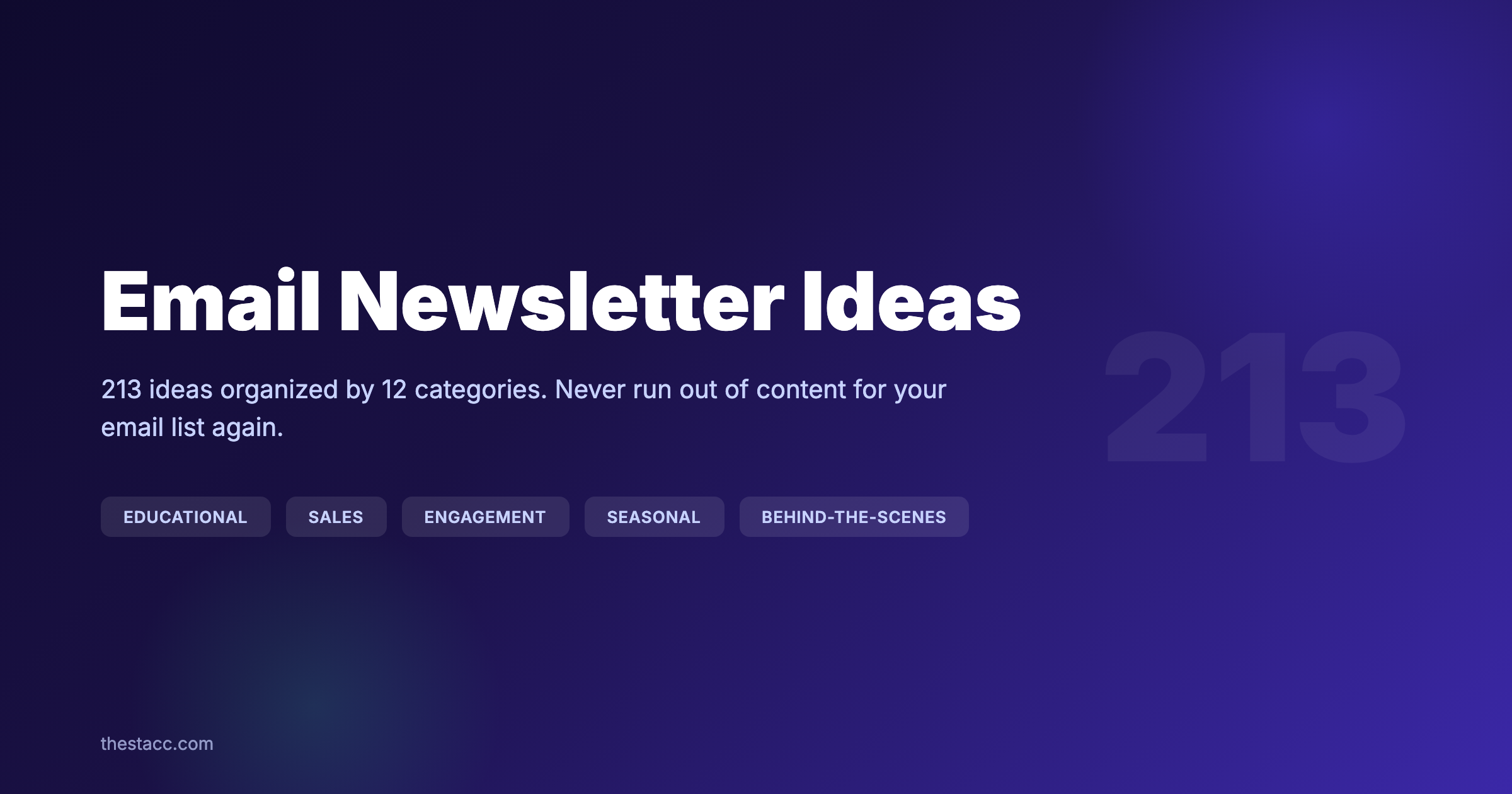 213 Email Newsletter Ideas (By Category)
