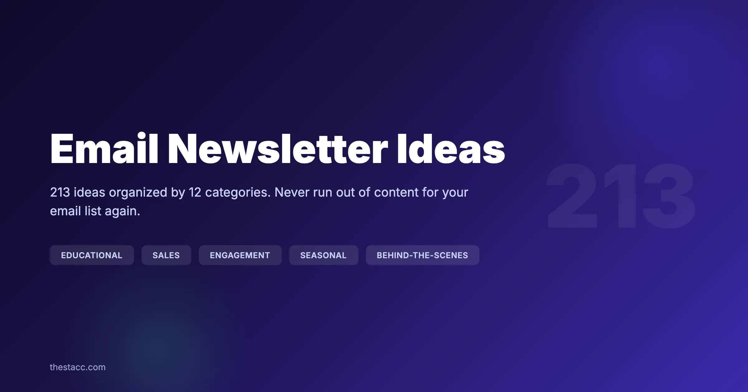 213 Email Newsletter Ideas (By Category)