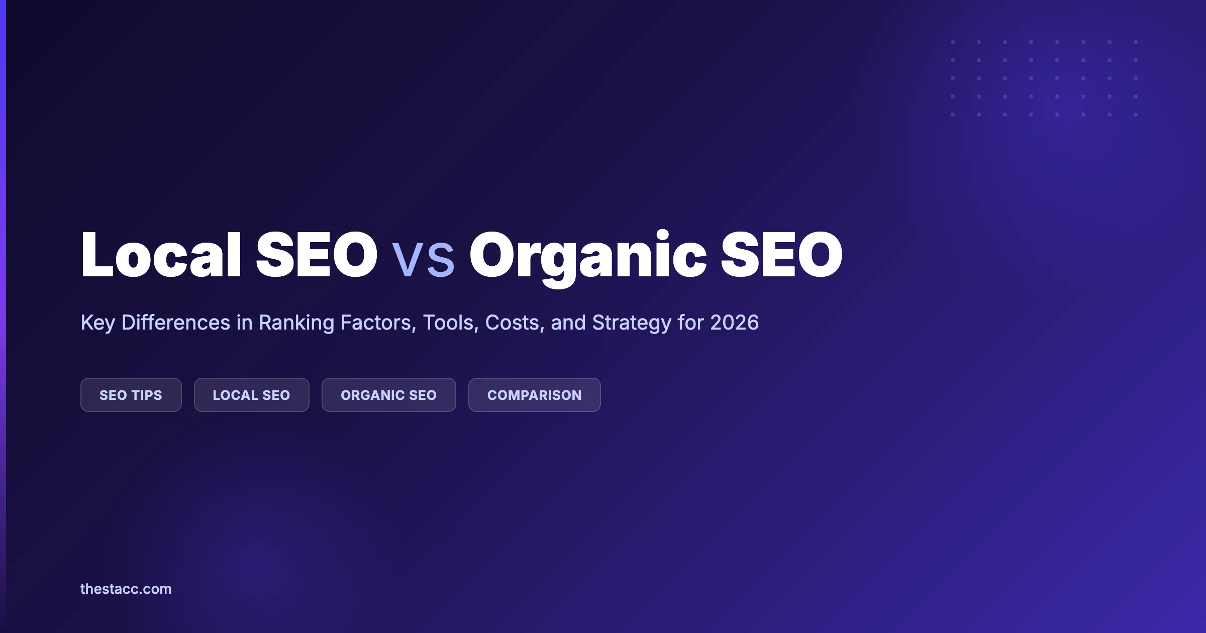 Local SEO vs Organic SEO: Key Differences (2026)