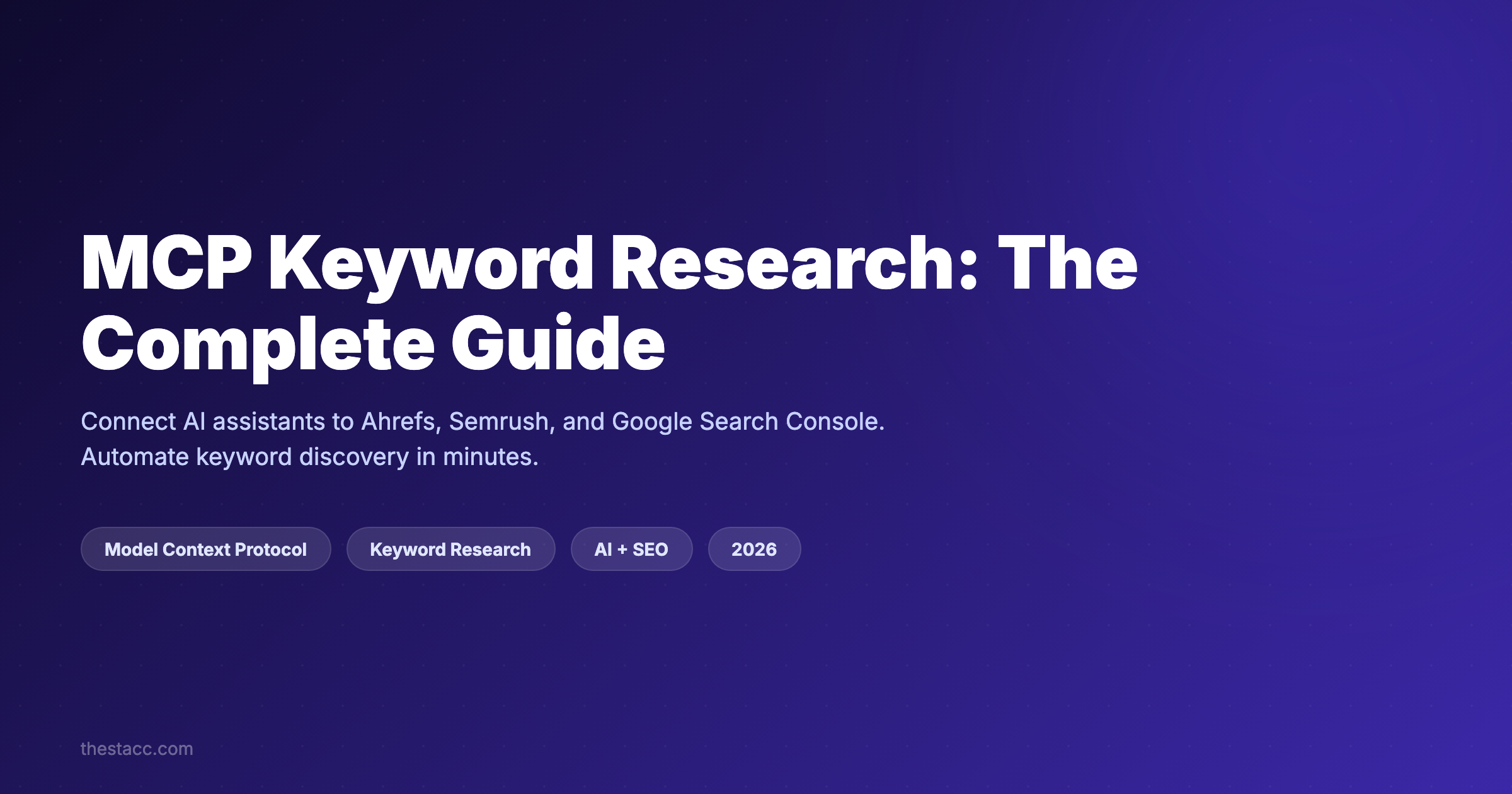 MCP Keyword Research: The Complete Guide (2026)