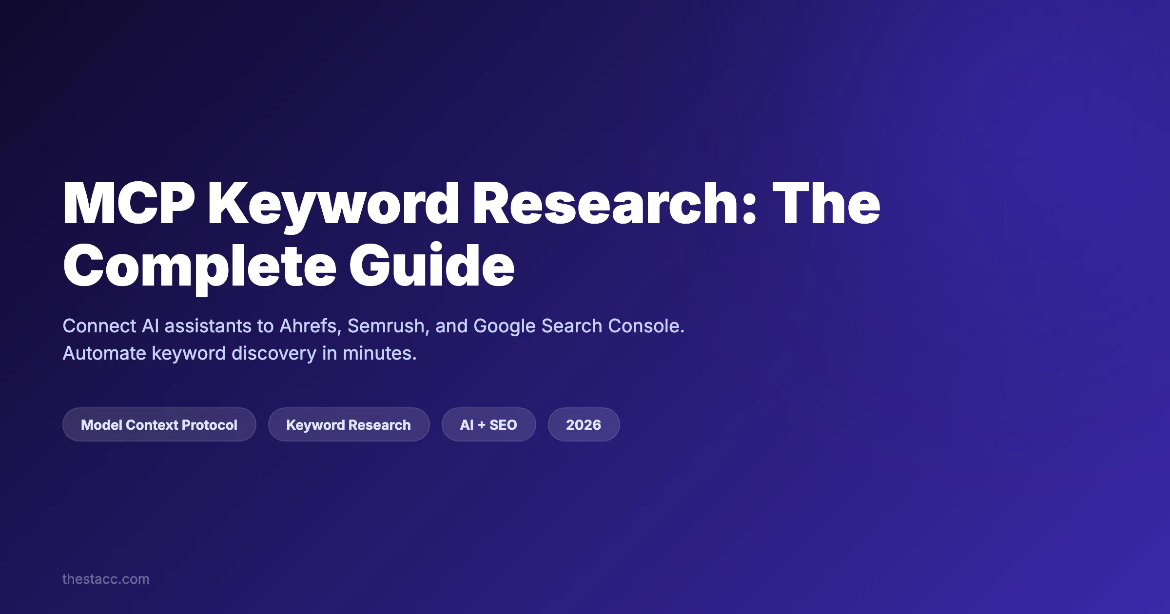 MCP Keyword Research: The Complete Guide (2026)