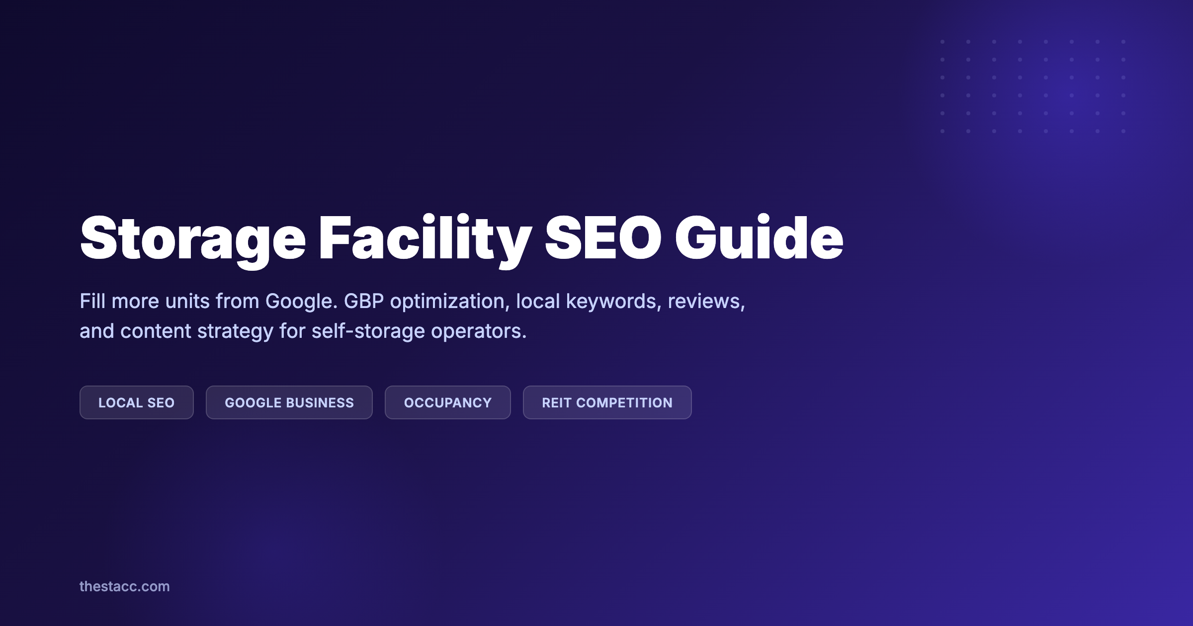 Storage Facility SEO: Rank on Google and Fill More Units