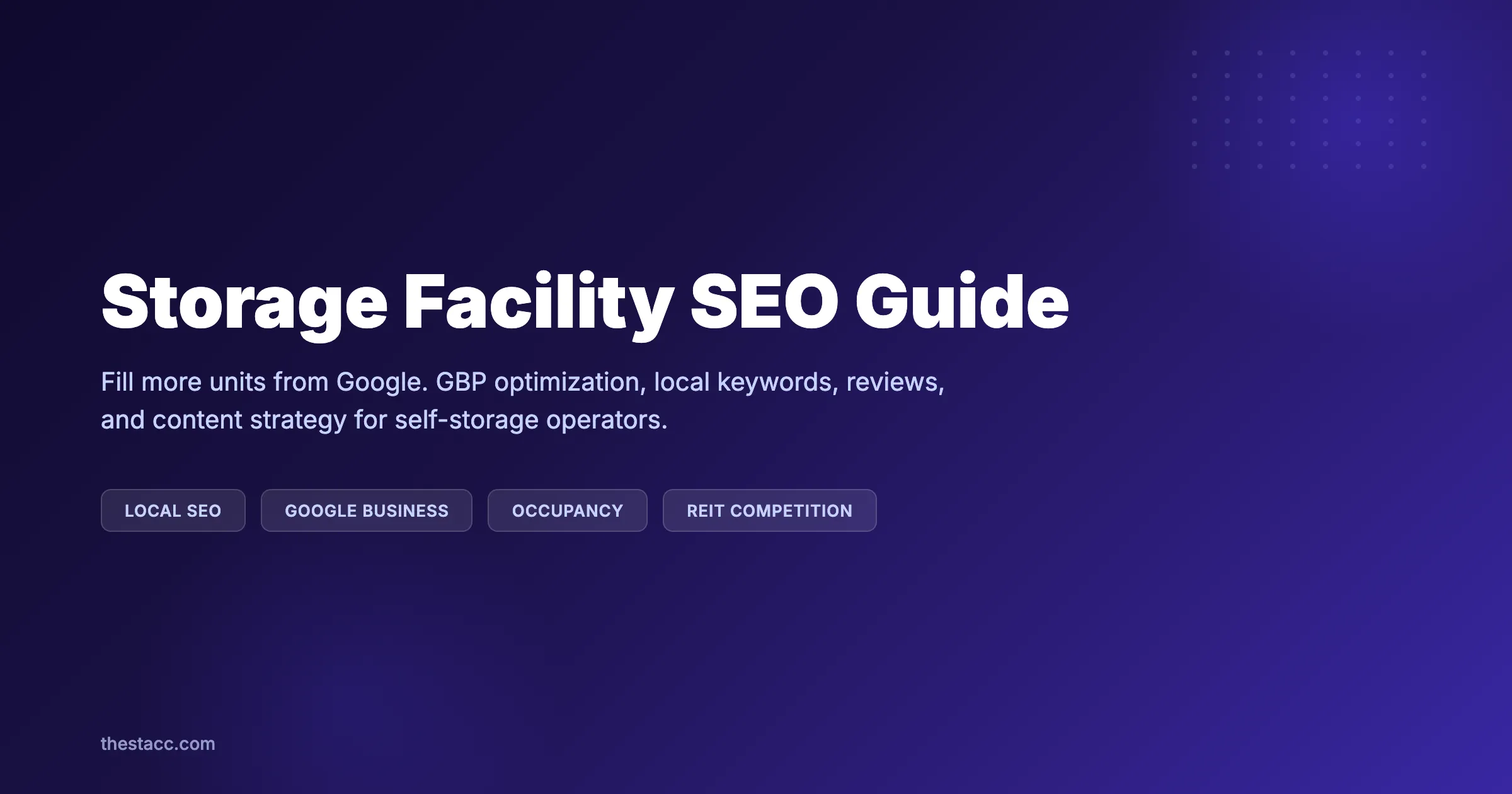 Storage Facility SEO: Rank on Google and Fill More Units