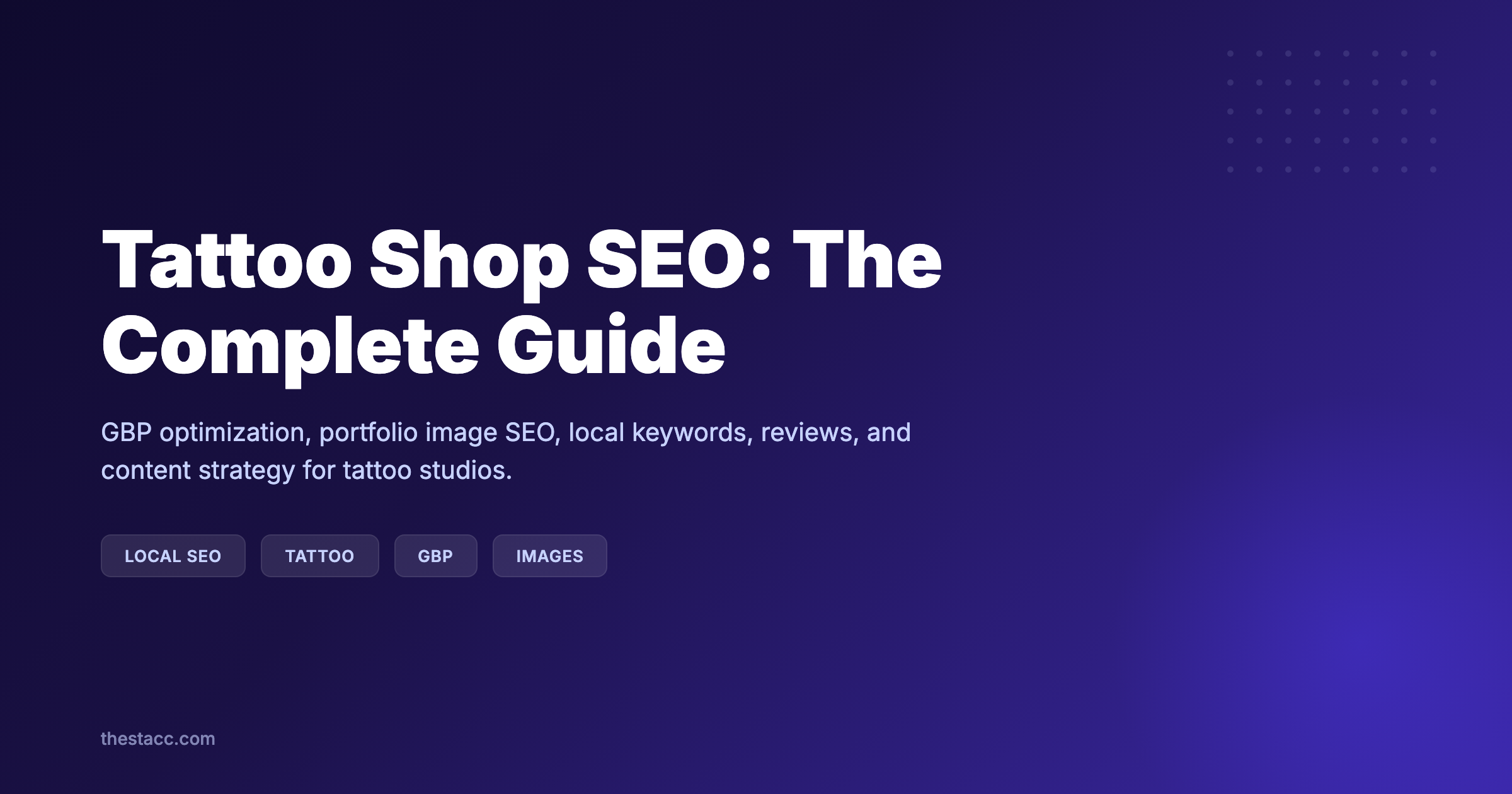 Tattoo Shop SEO: The Complete Guide (2026)