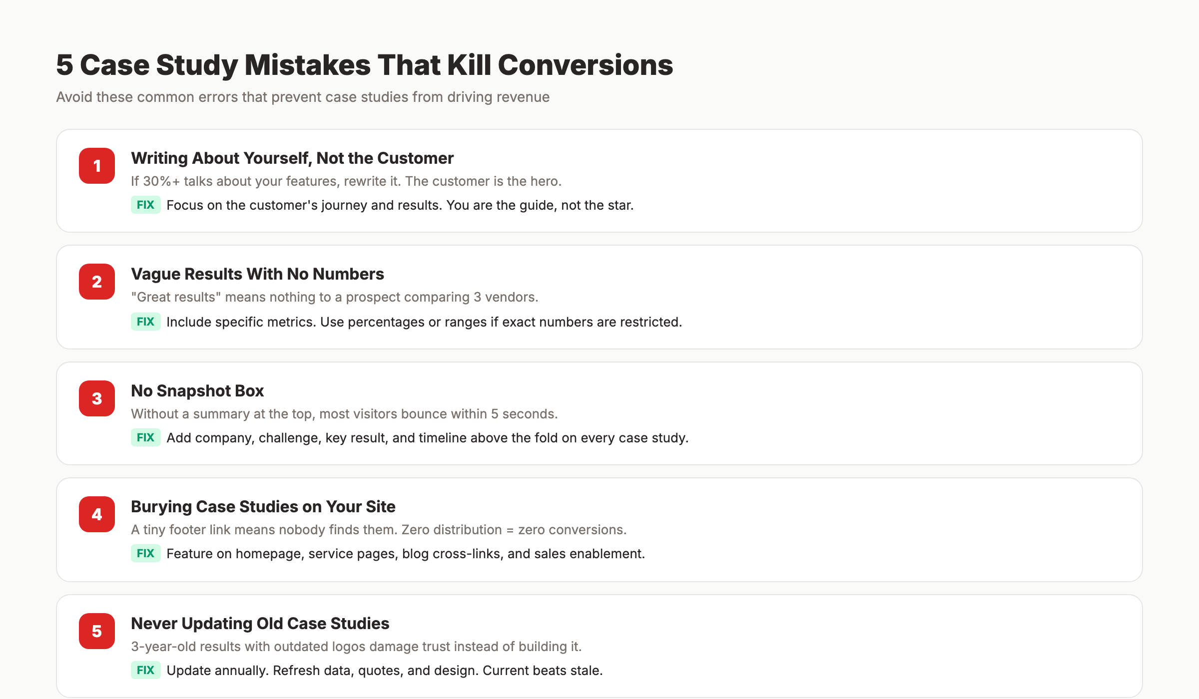 Common case study mistakes and how to fix them