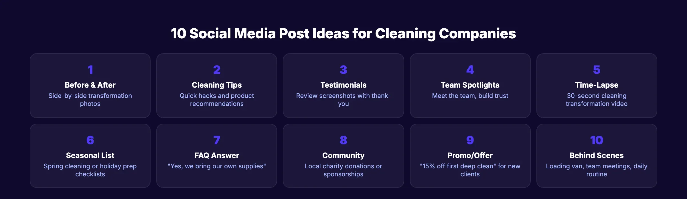 10 social media post ideas for cleaning companies
