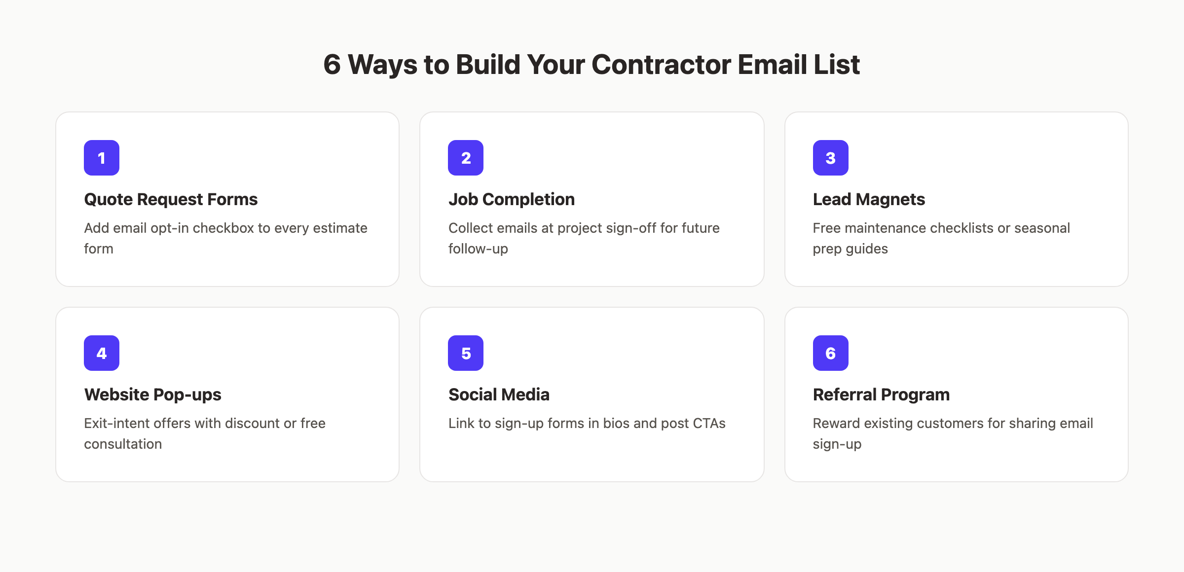 6 ways to build a contractor email list