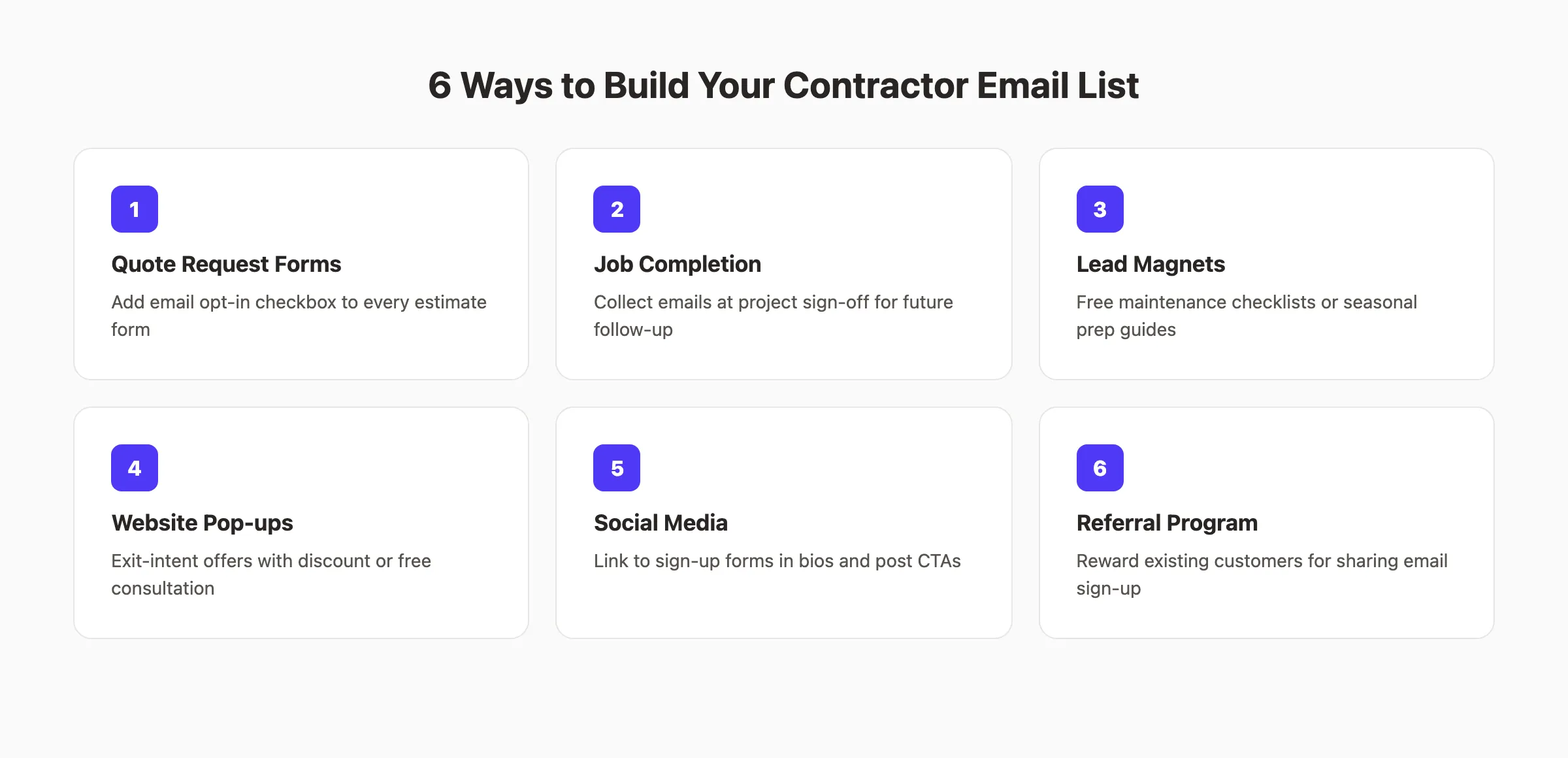 6 ways to build a contractor email list