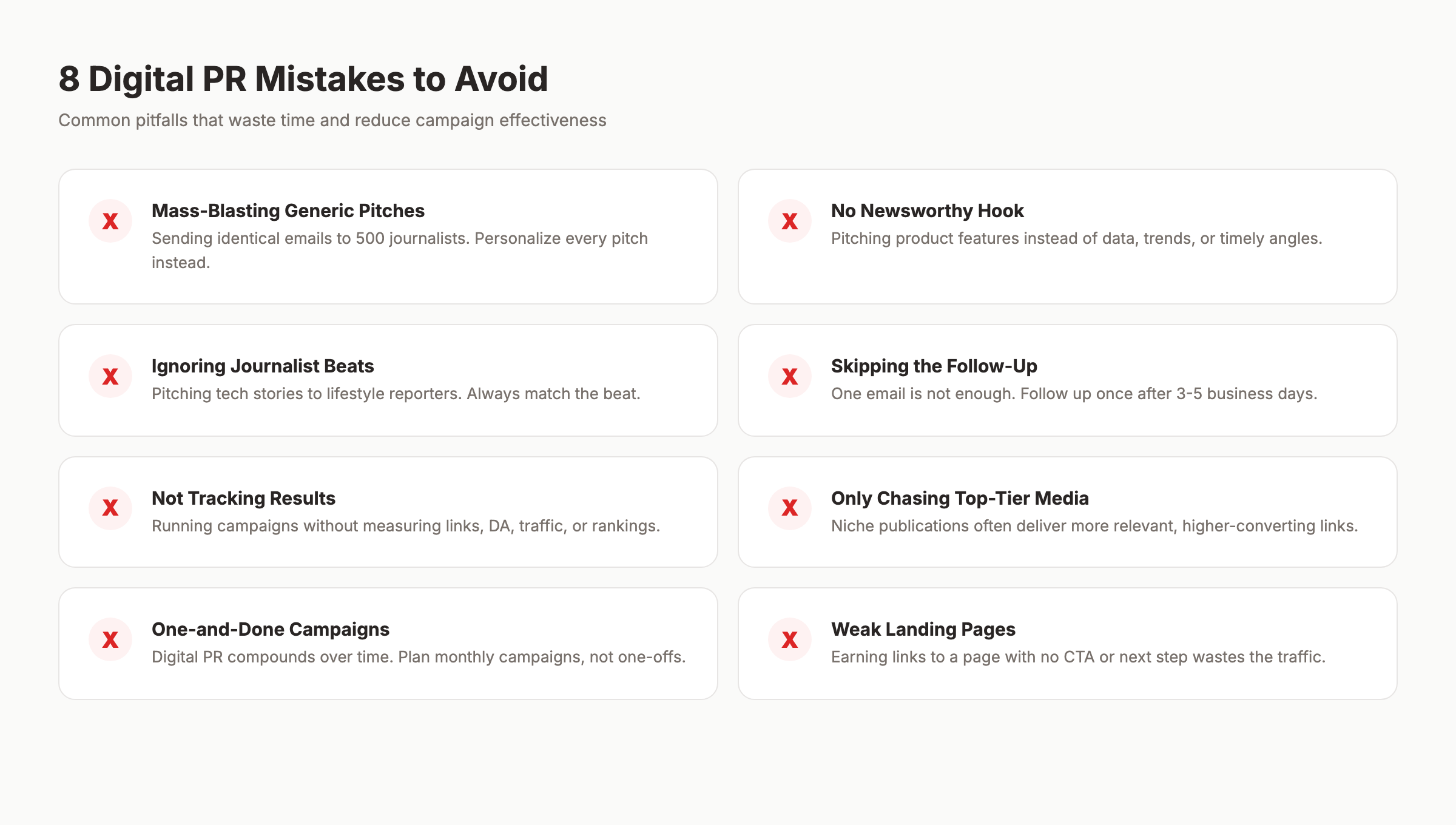 8 digital PR mistakes to avoid