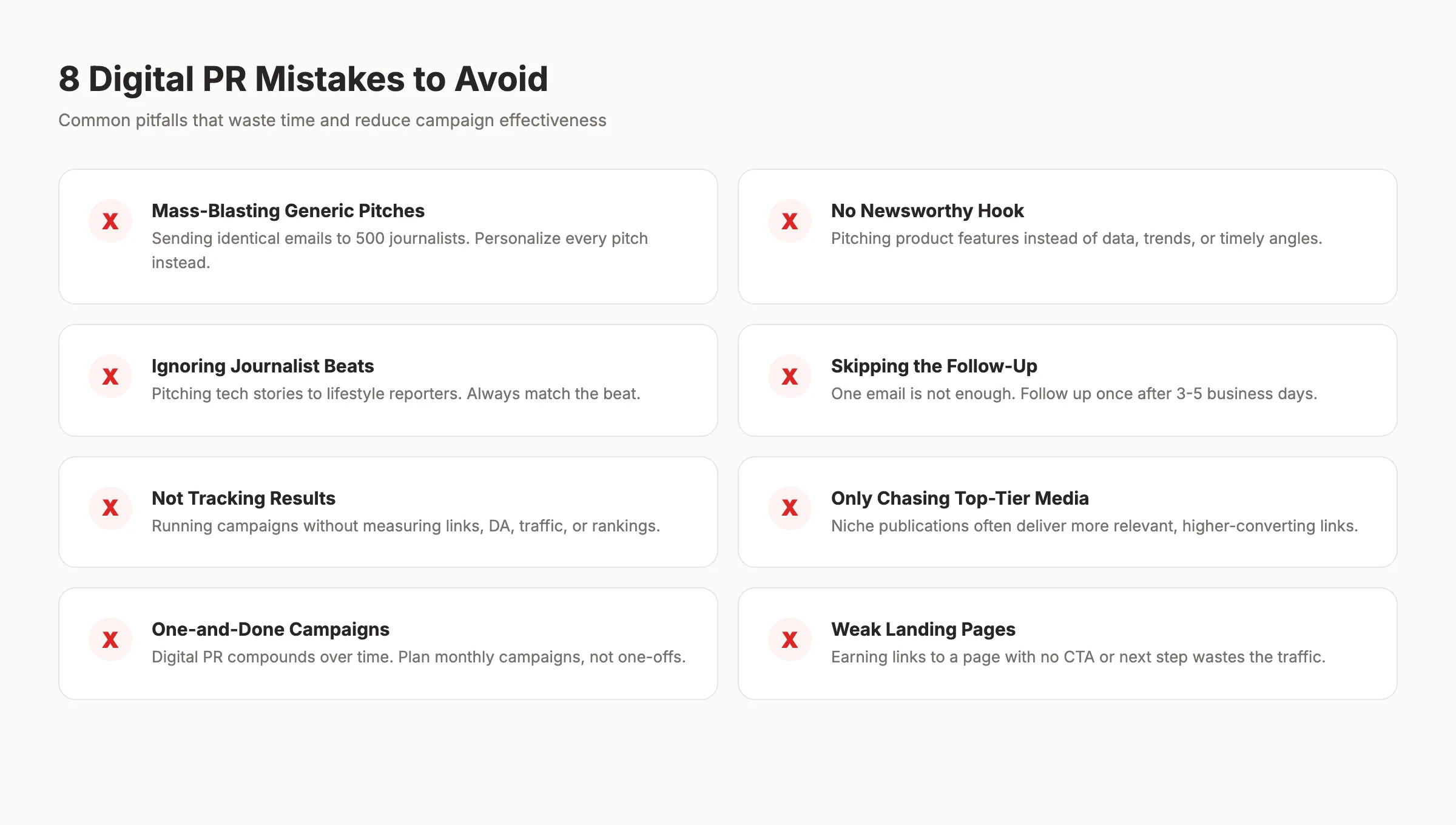 8 digital PR mistakes to avoid
