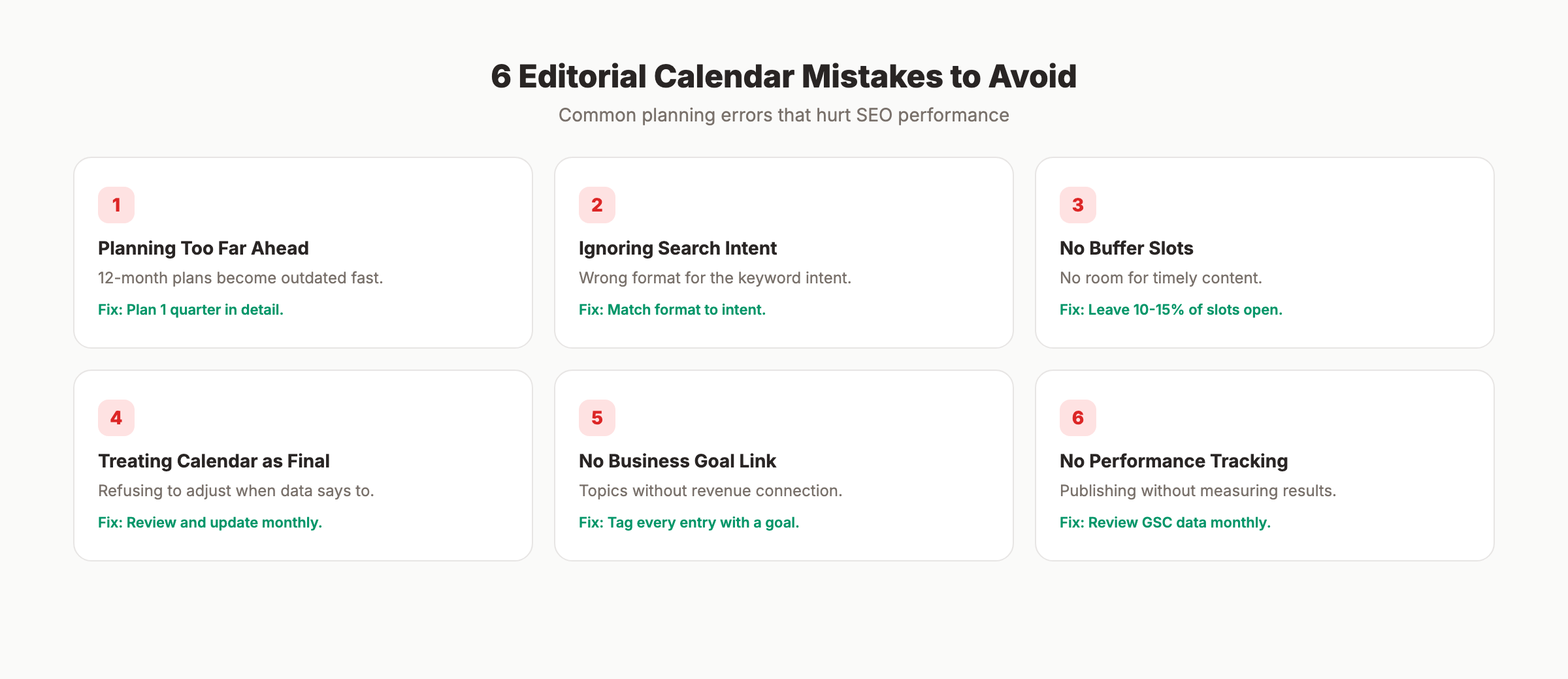 Common editorial calendar mistakes and how to avoid them