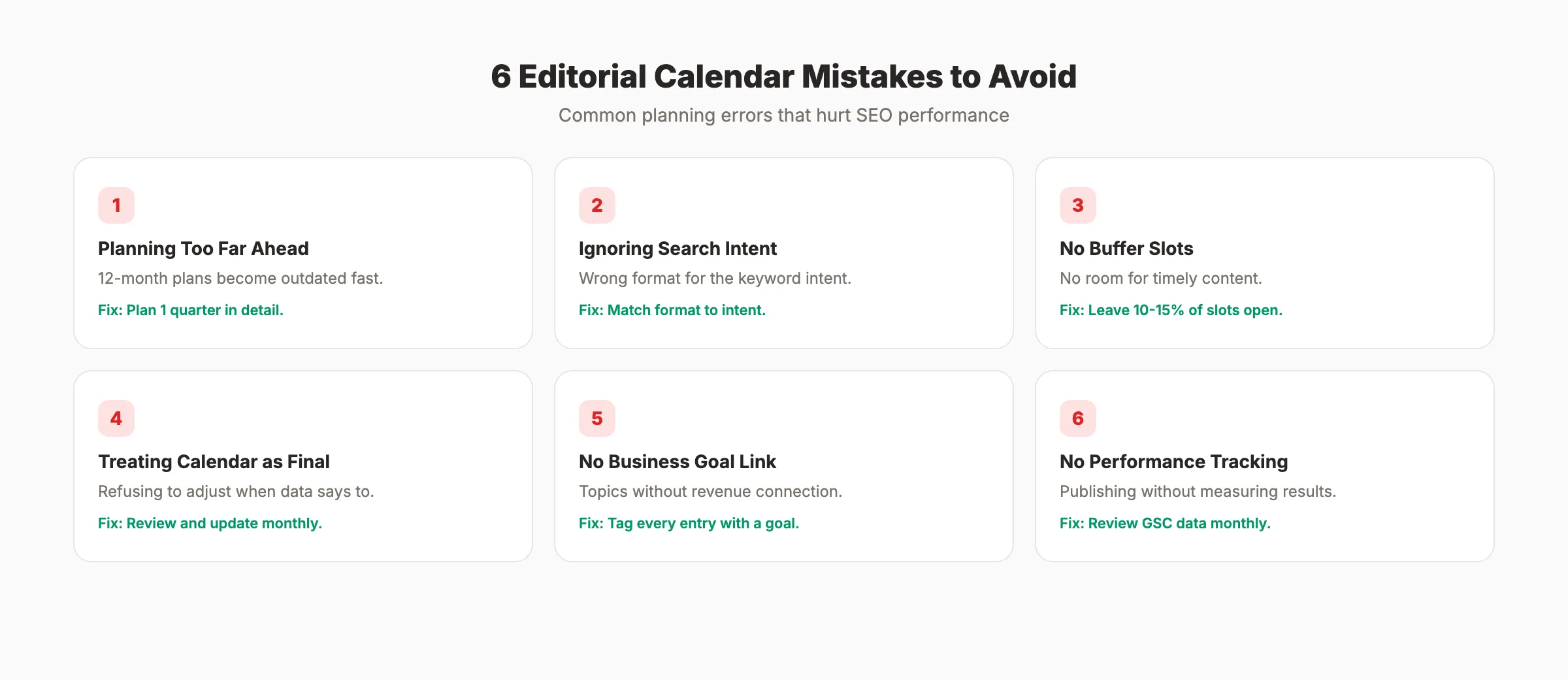 Common editorial calendar mistakes and how to avoid them