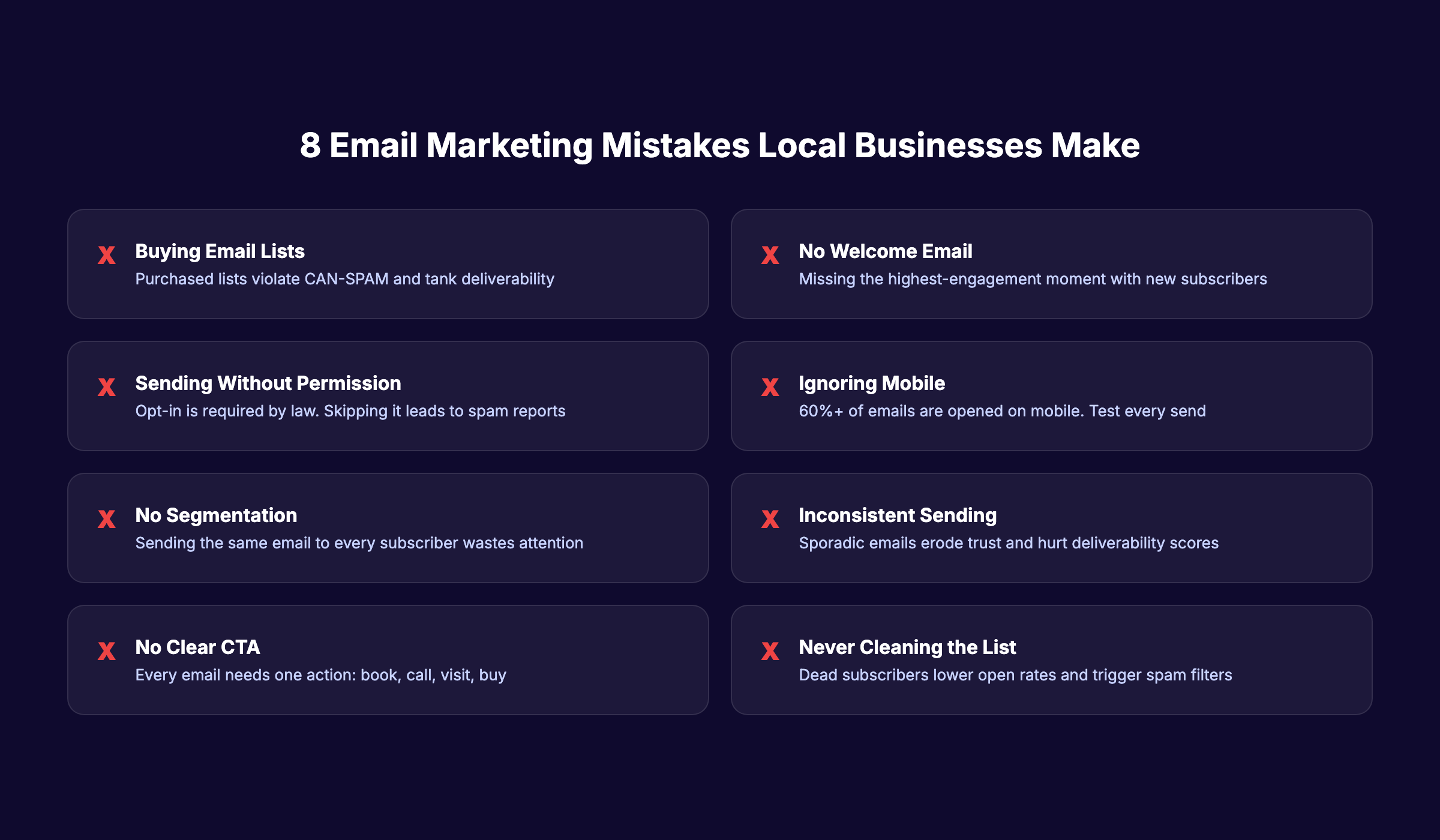 8 email marketing mistakes local businesses make