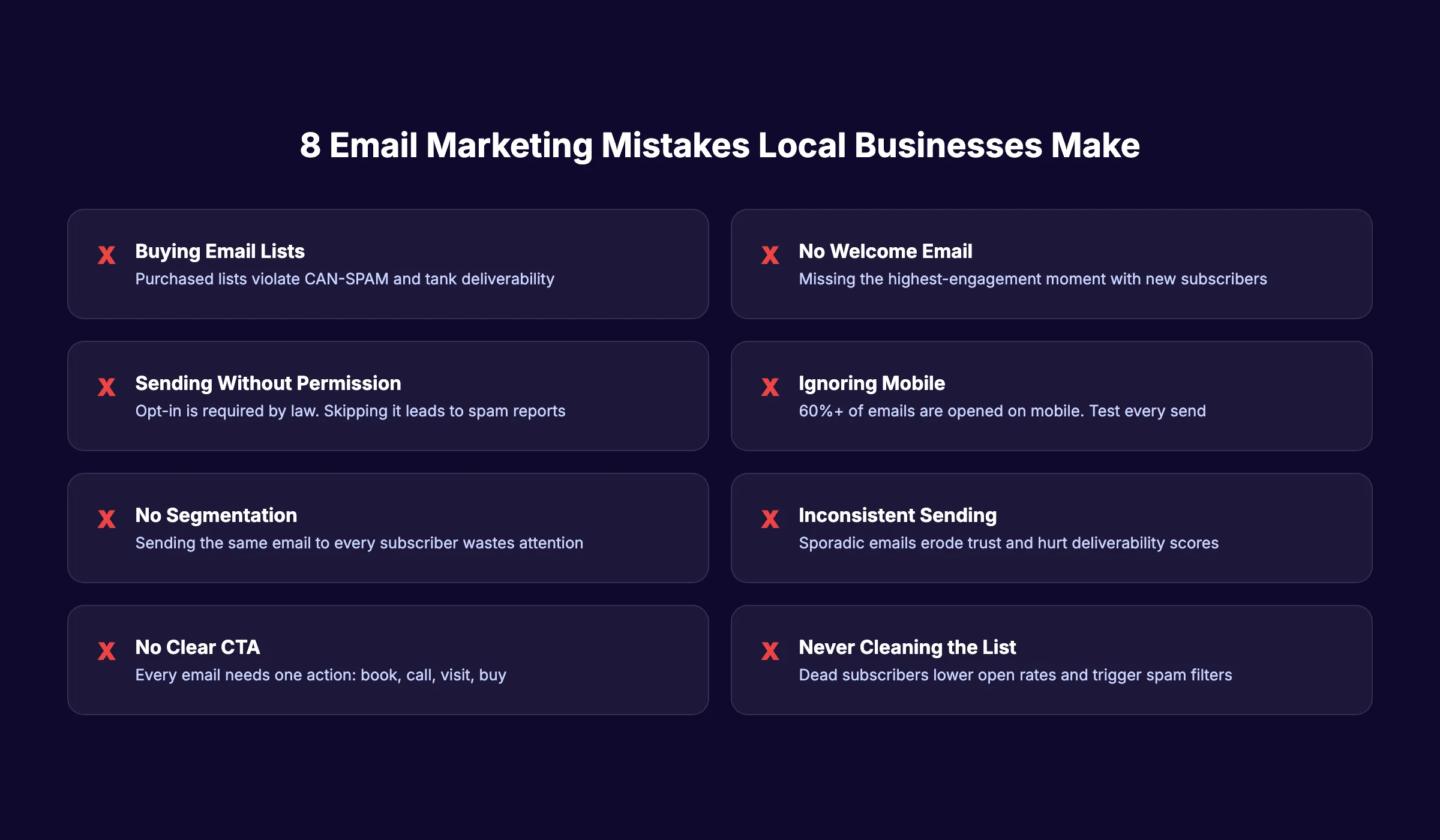 8 email marketing mistakes local businesses make