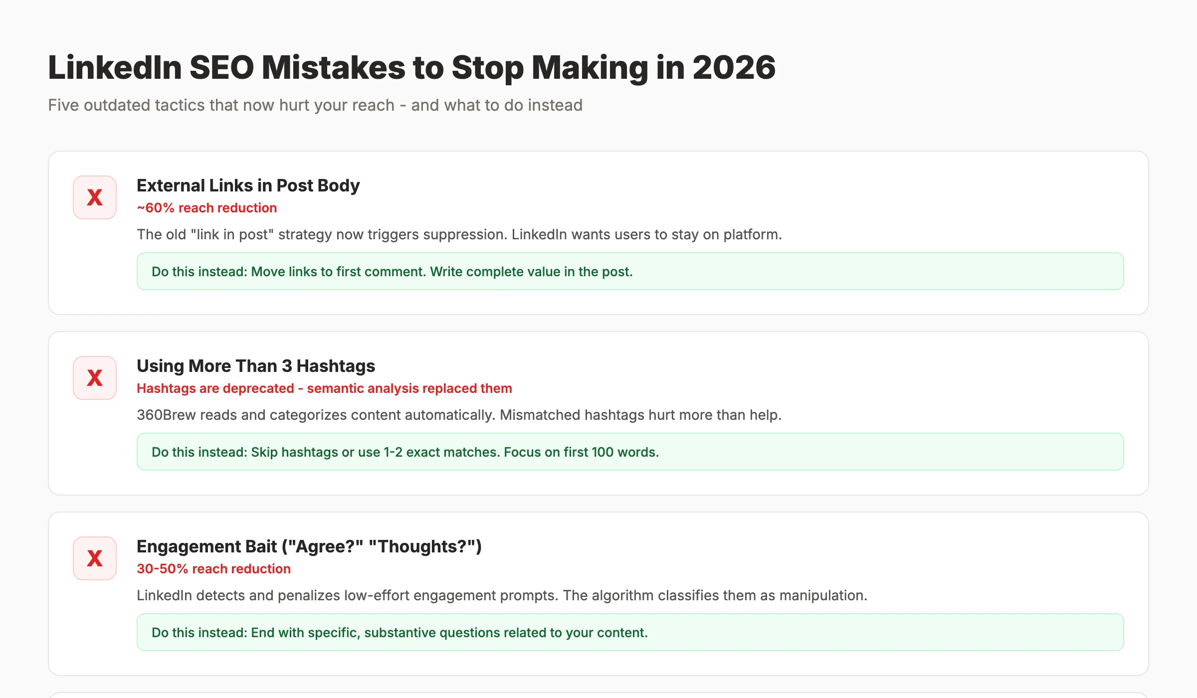 LinkedIn SEO mistakes to avoid in 2026