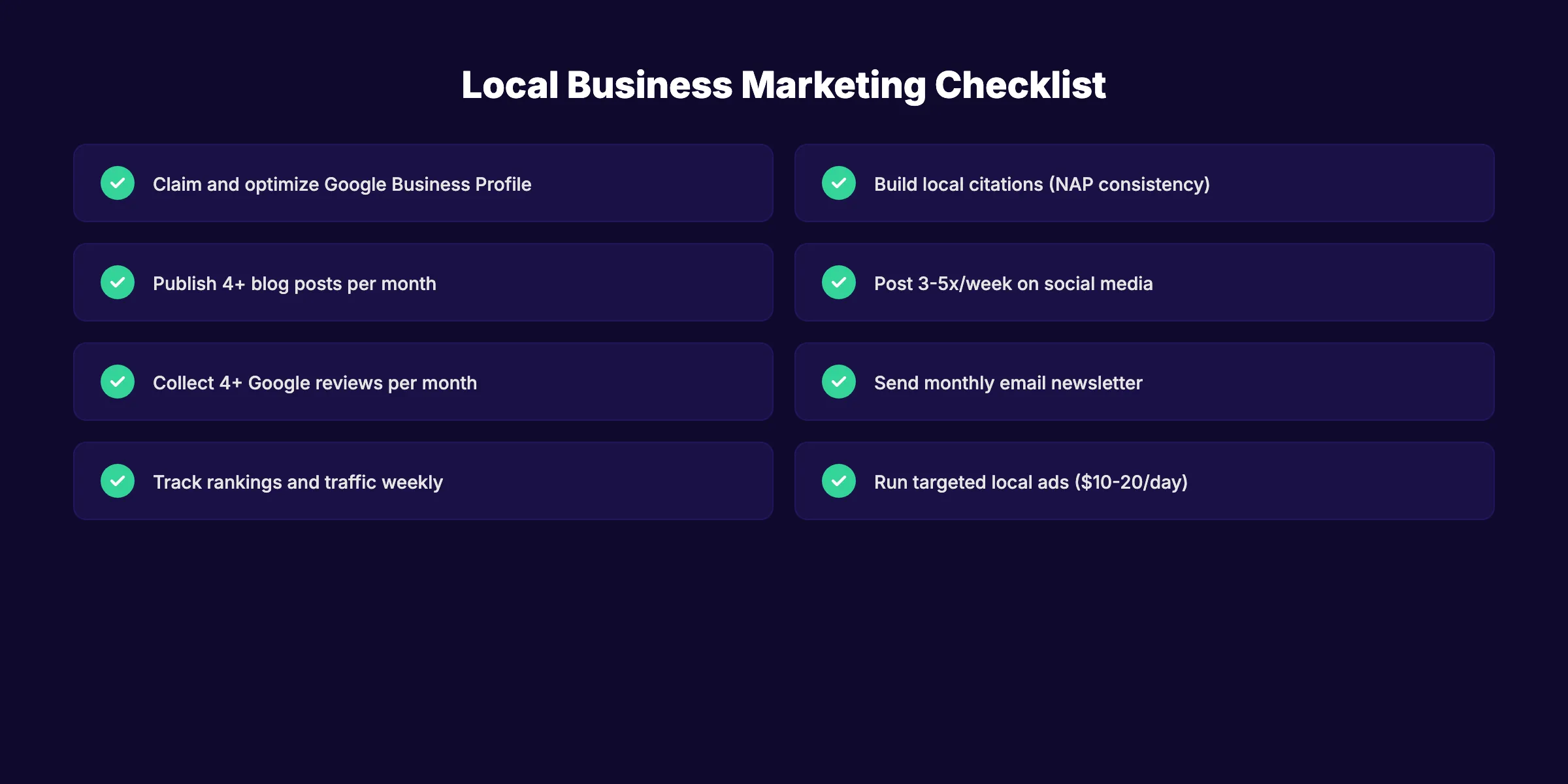Local business marketing checklist