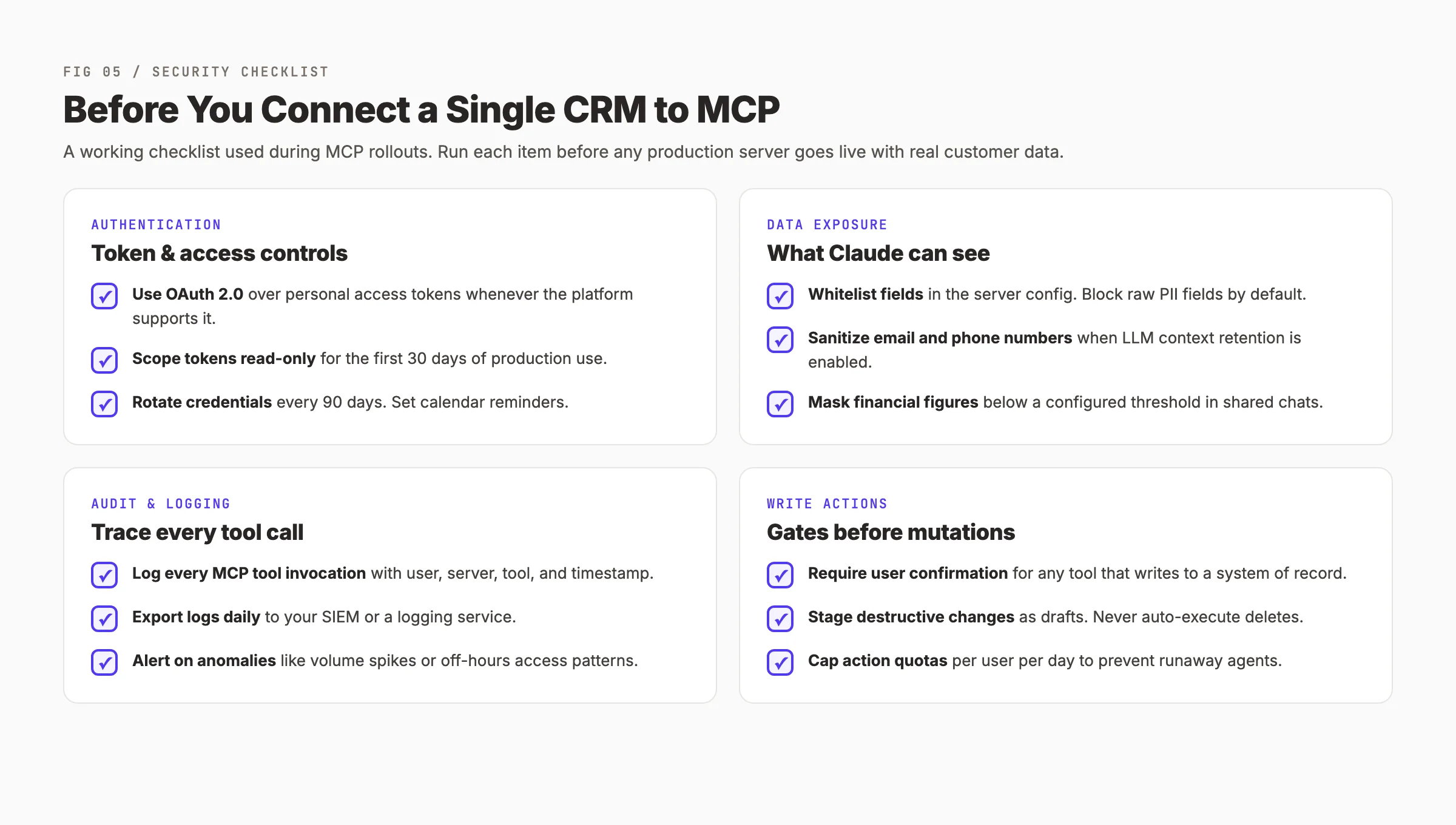 Security checklist for MCP CRM analytics integration deployments