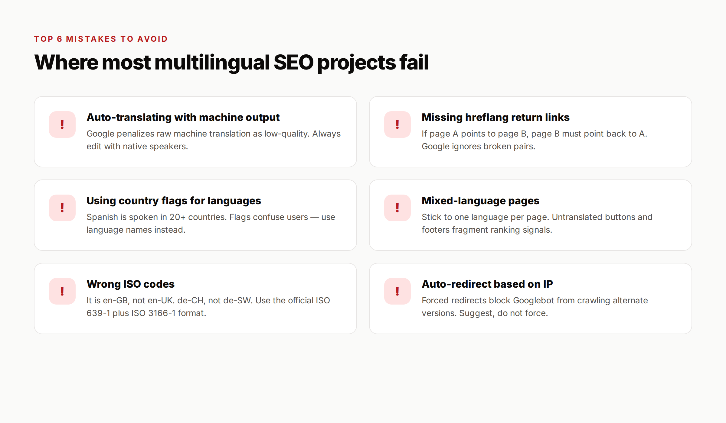Common multilingual SEO mistakes to avoid in 2026