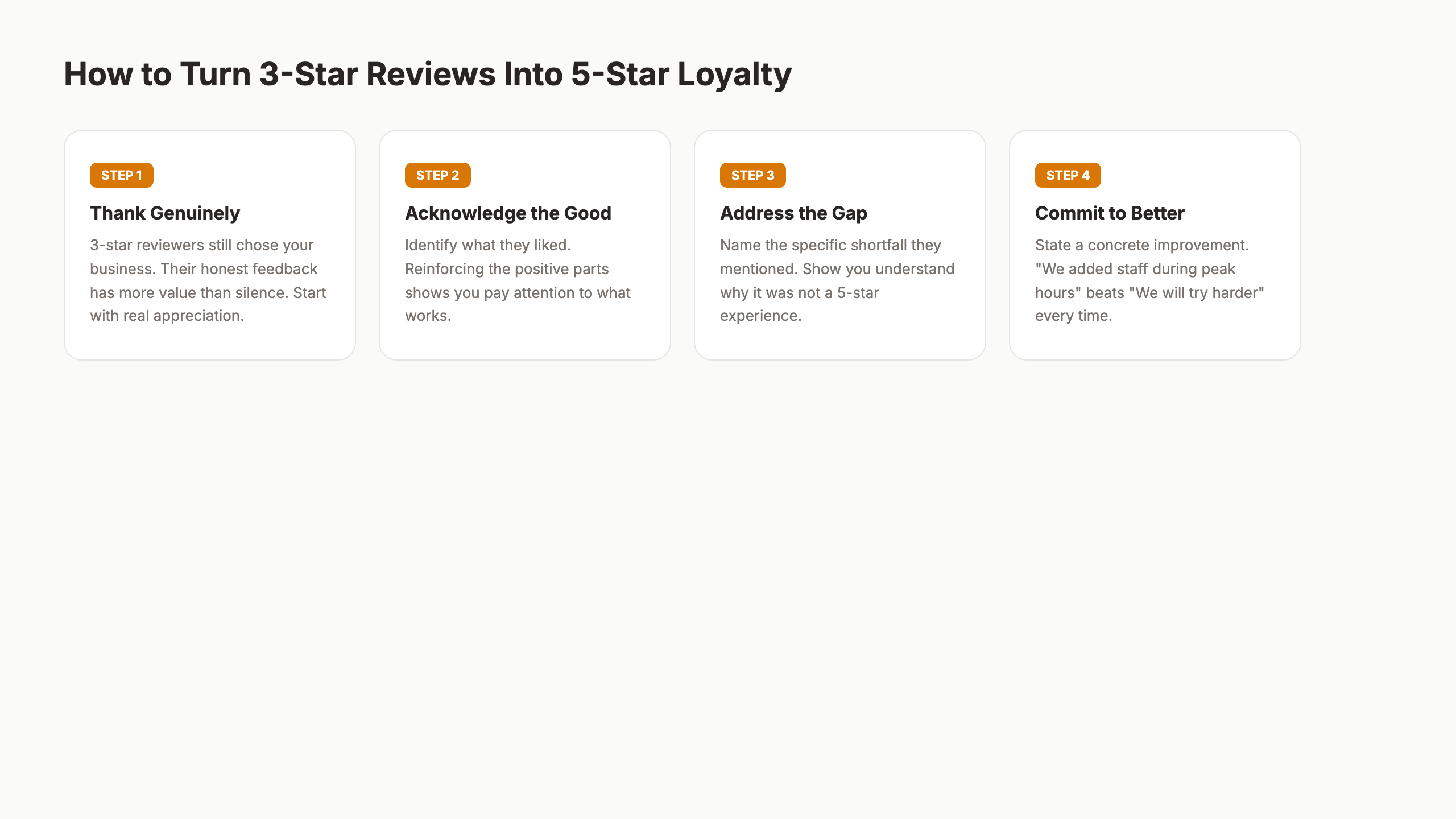How to approach neutral 3-star review responses