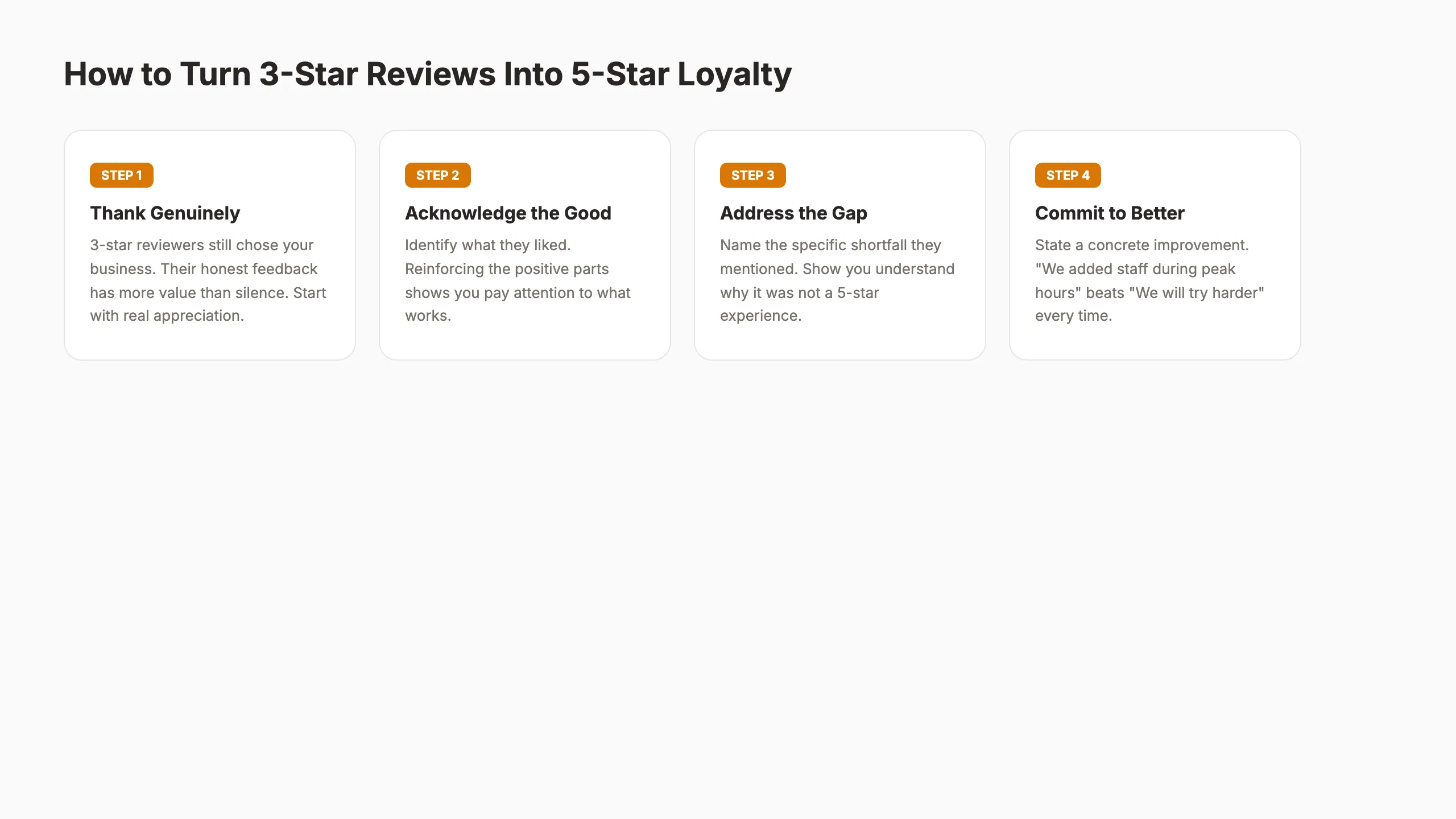 How to approach neutral 3-star review responses