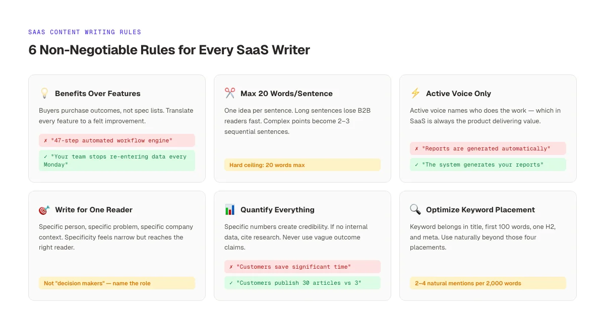 SaaS content writing rules , 6 principles every writer must follow