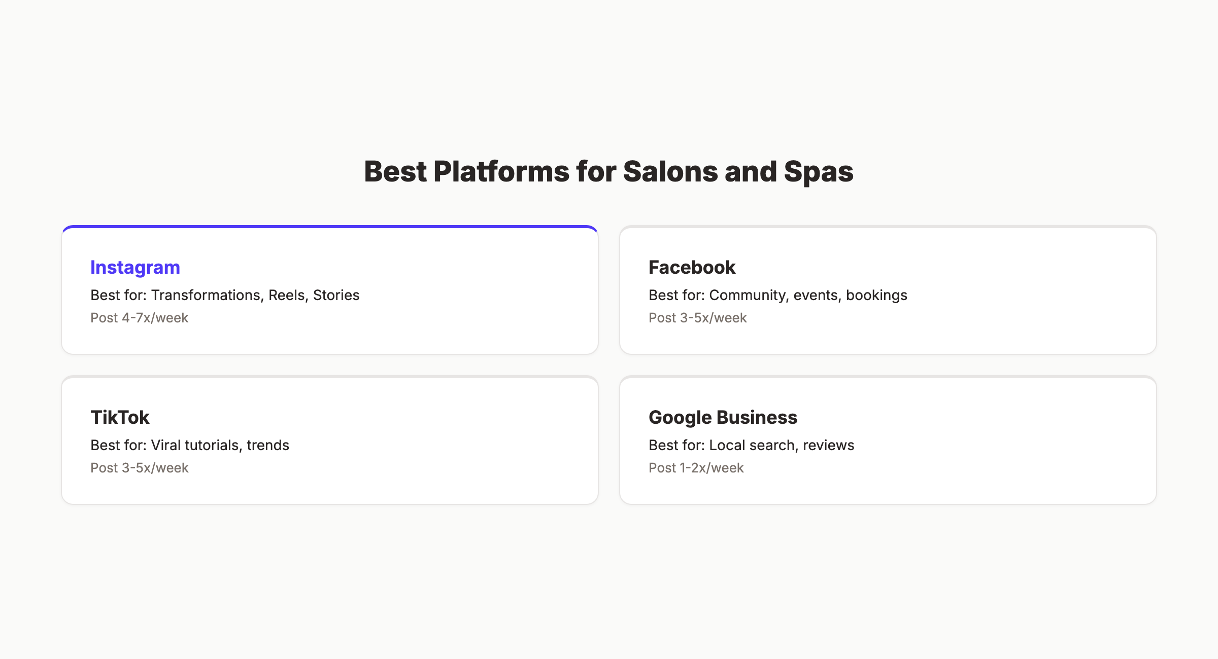Best social media platforms for salons and spas