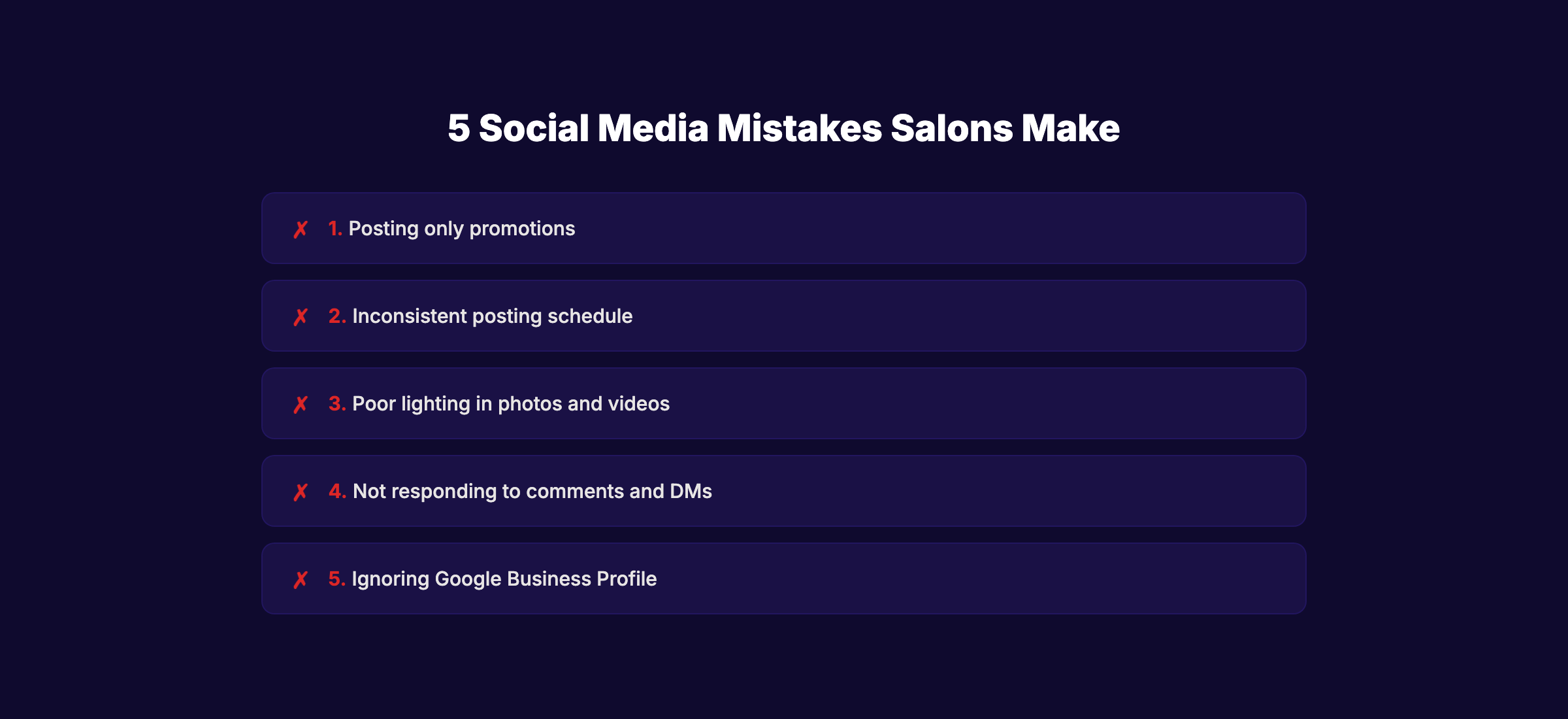 Common social media mistakes salons make