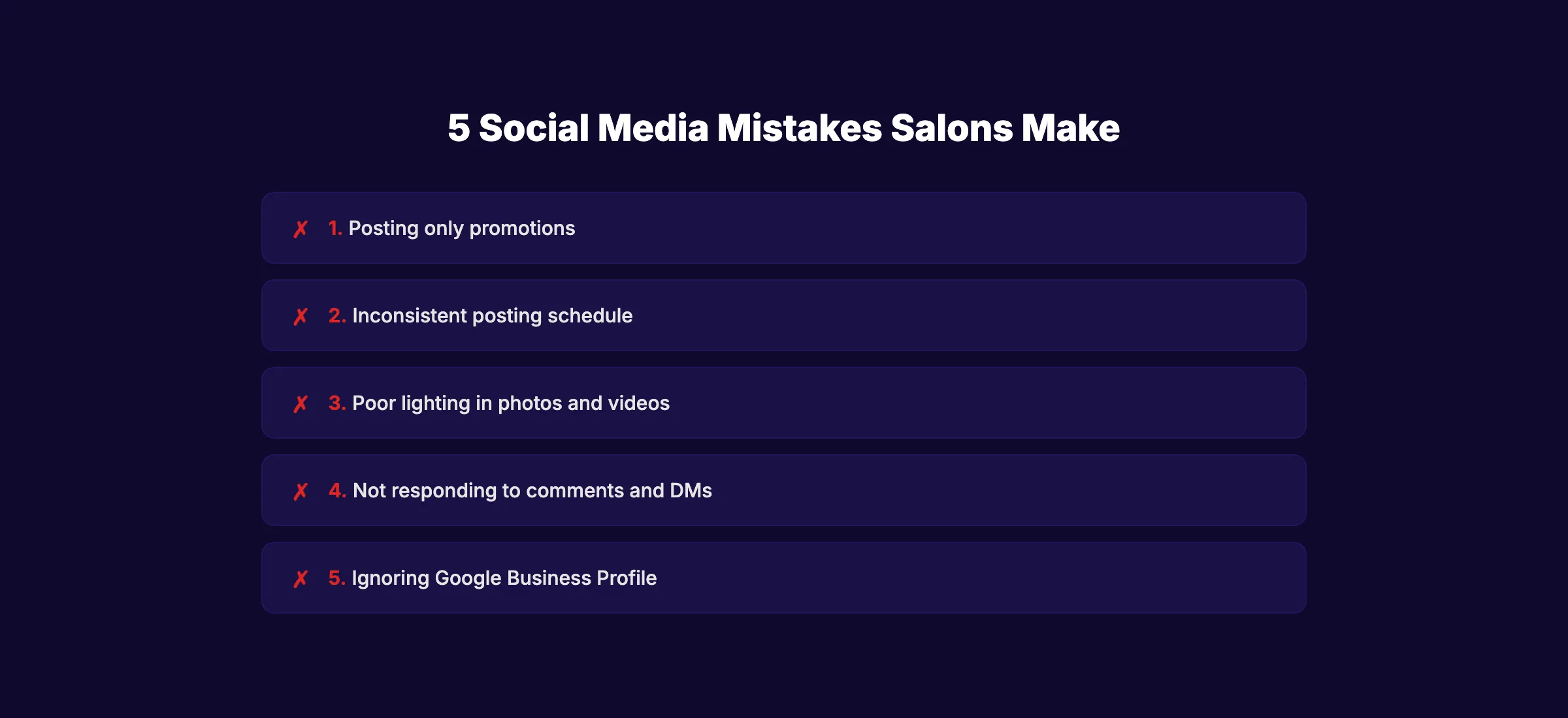 Common social media mistakes salons make