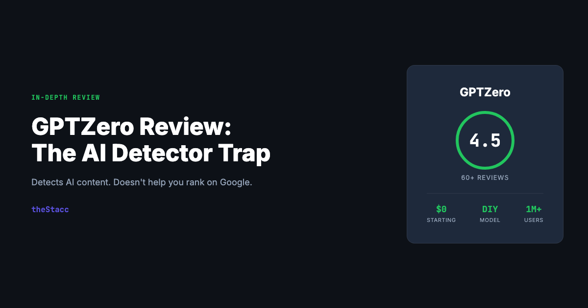 GPTZero Review 2026: The AI Detector That Doesn't Help You Rank