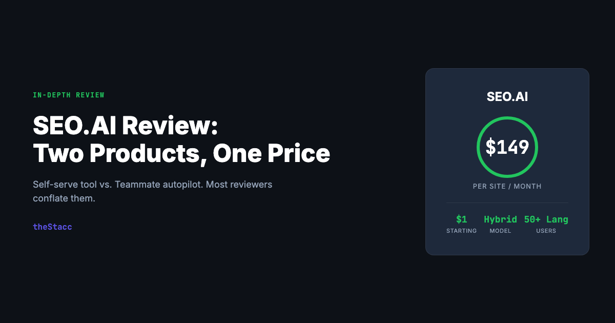 SEO.AI Review 2026: Honest In-Depth Verdict (Two Products, One Price Page)