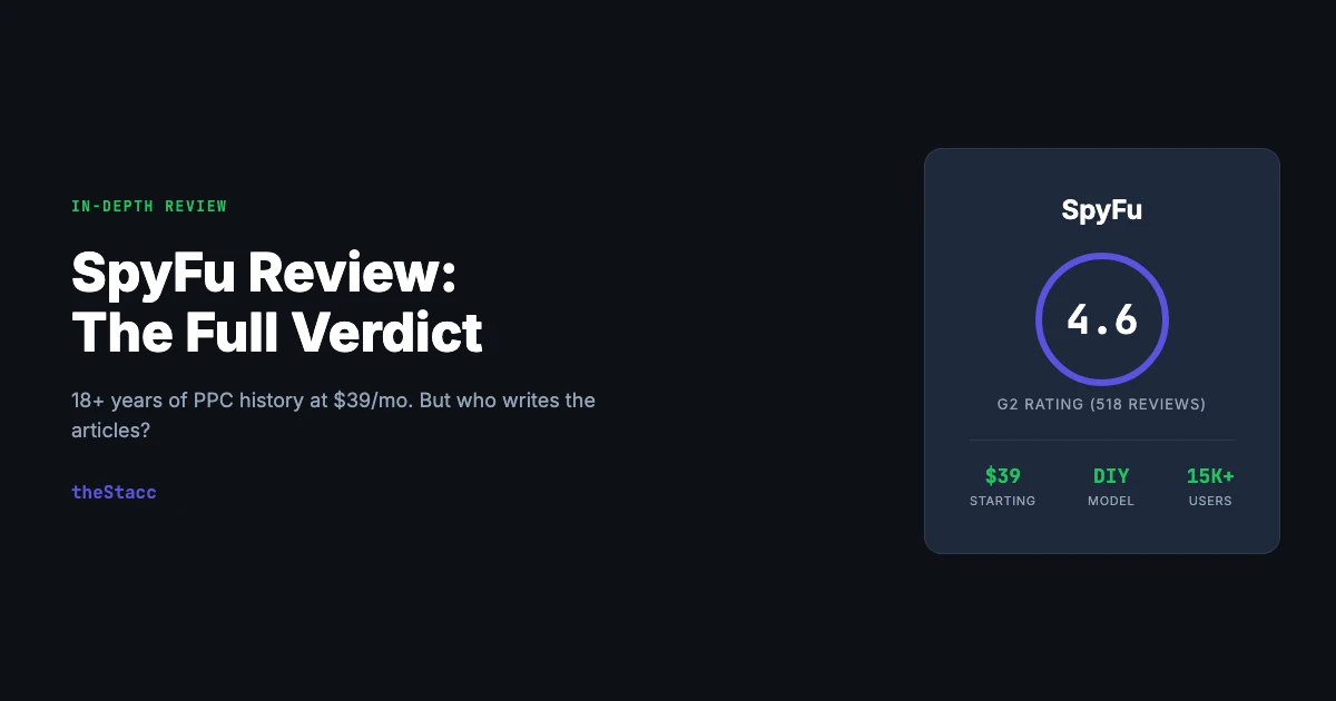 SpyFu Review (2026): Is $39/mo Enough for PPC & SEO? (Tested)